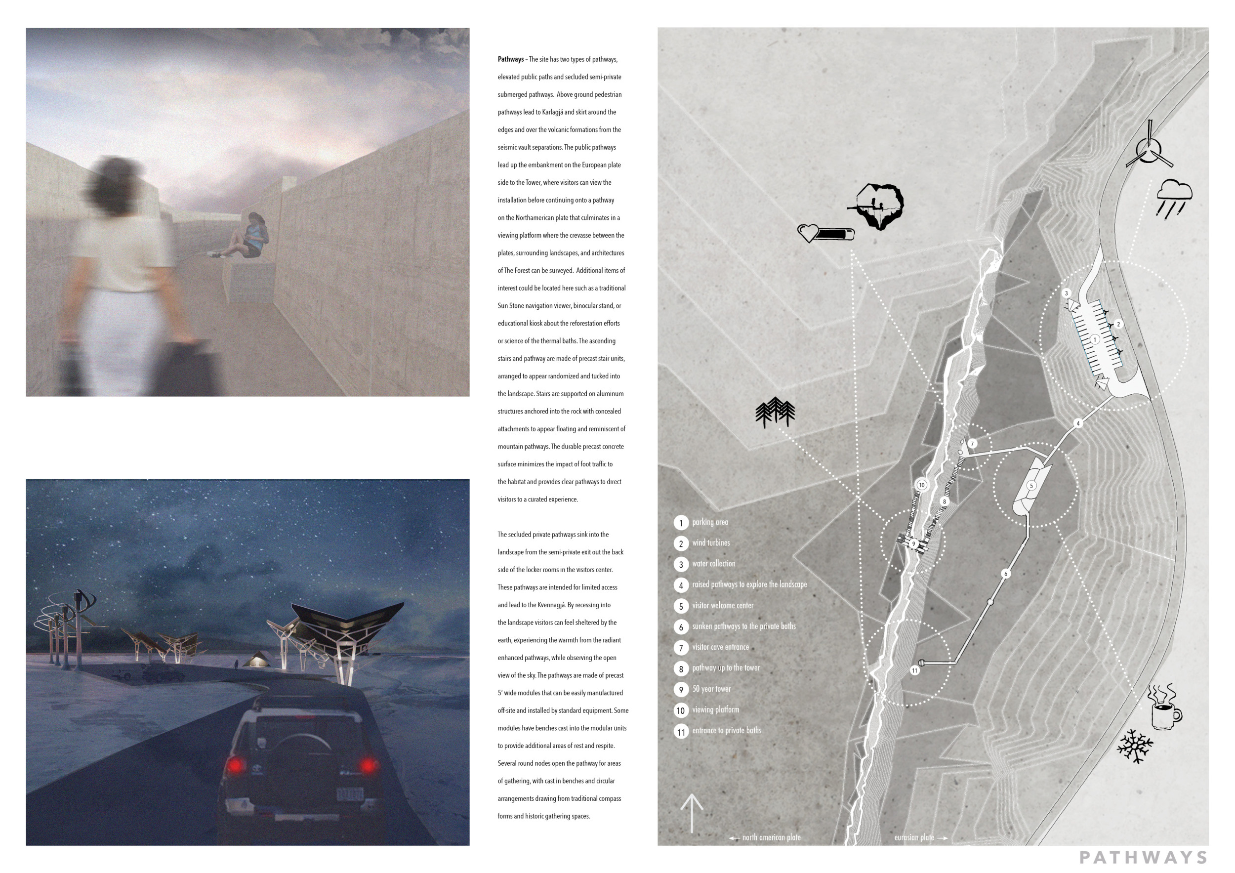 Architecture project // Concrete Tower Anchored to Tectonic Plates with ...