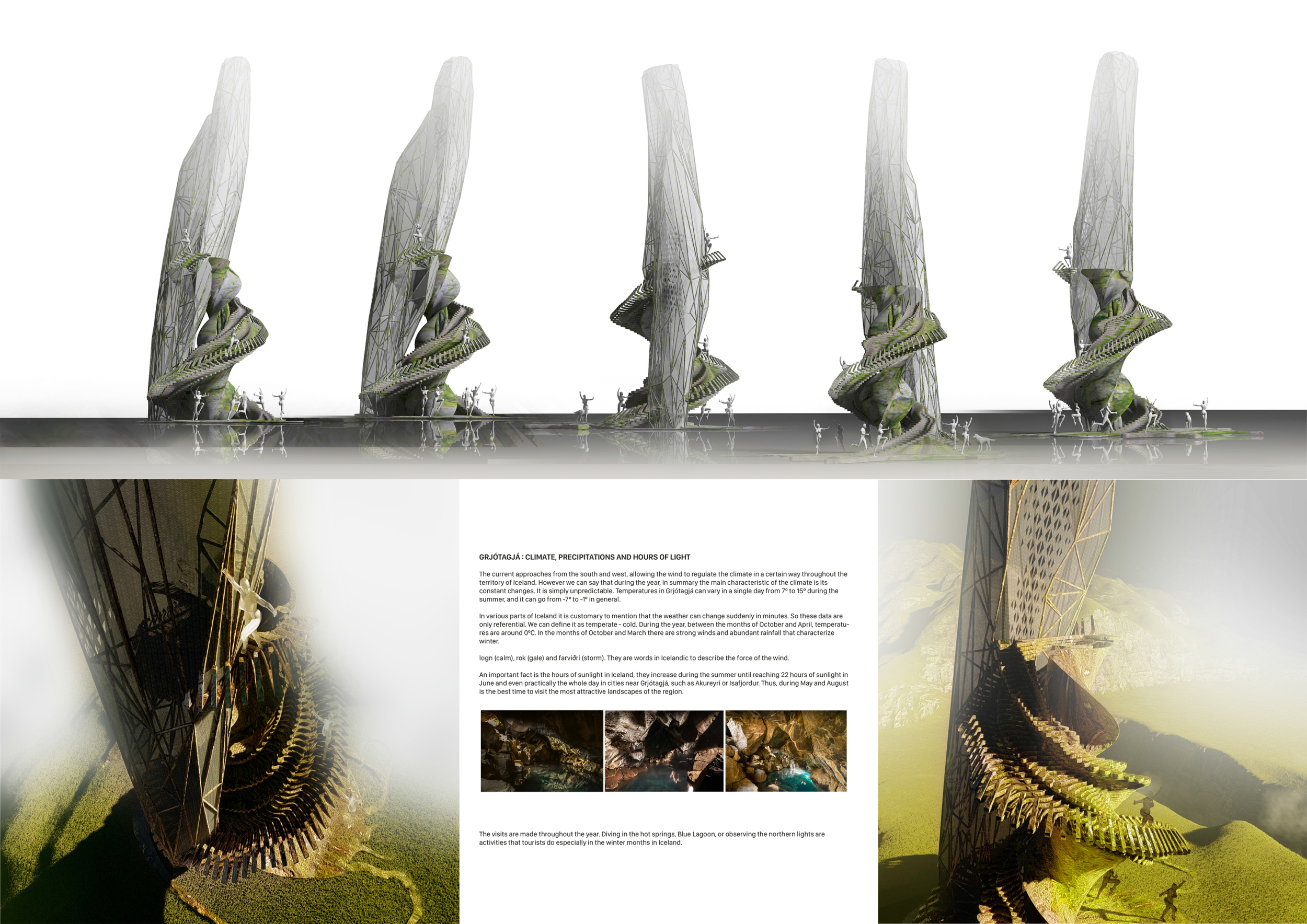 Architecture project // Helical Tower Featuring Low-Density Meshes for ...