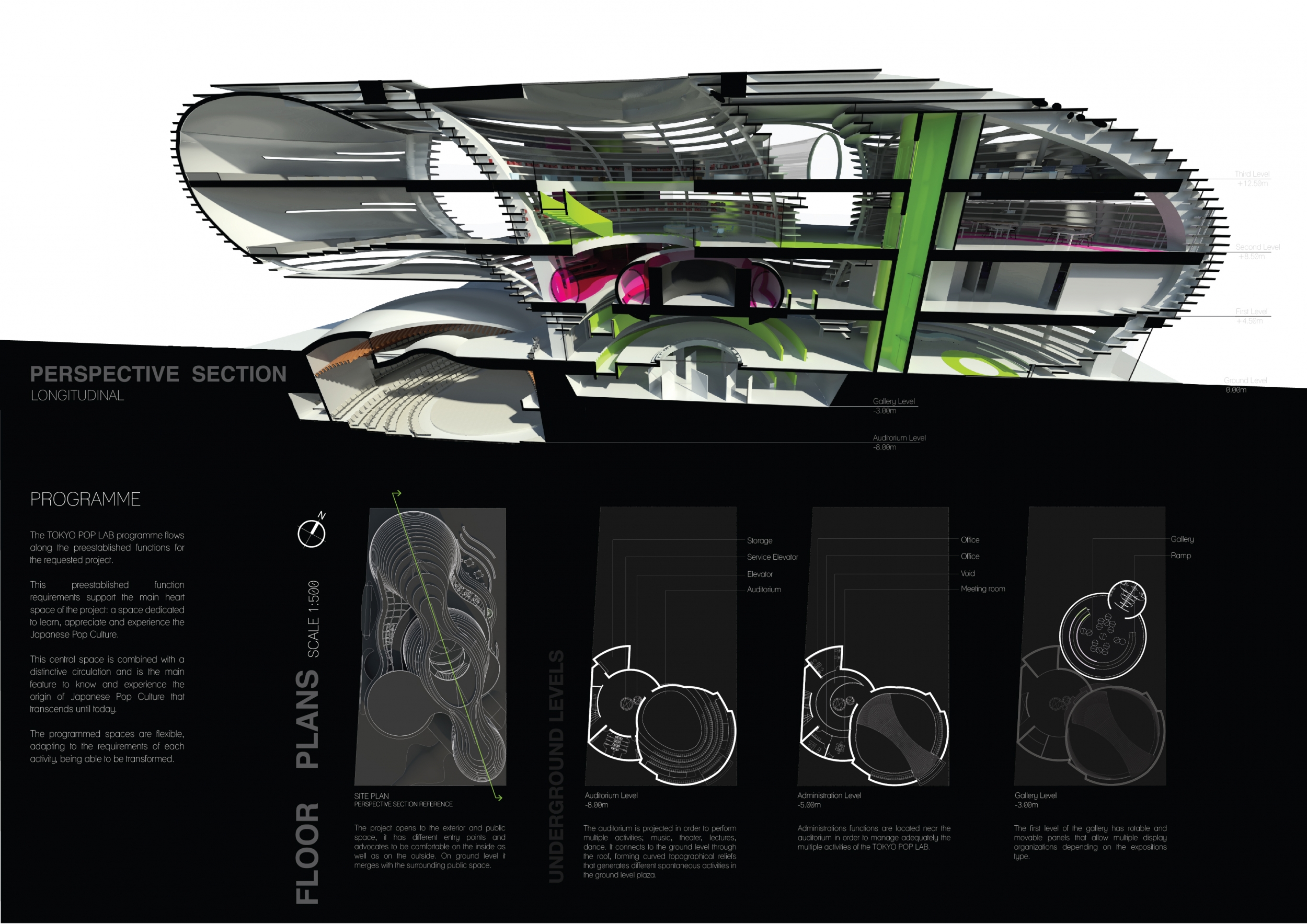View of Architecture project // Curvilinear Glass Facade Encompassing Flexible ...