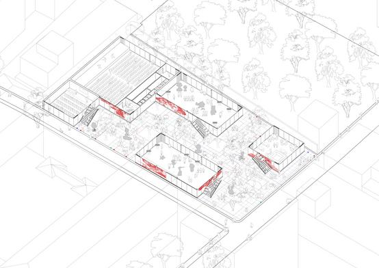 Transparent Building Connection Architecture project // Transparent Facade Merging Glass and Concrete ...