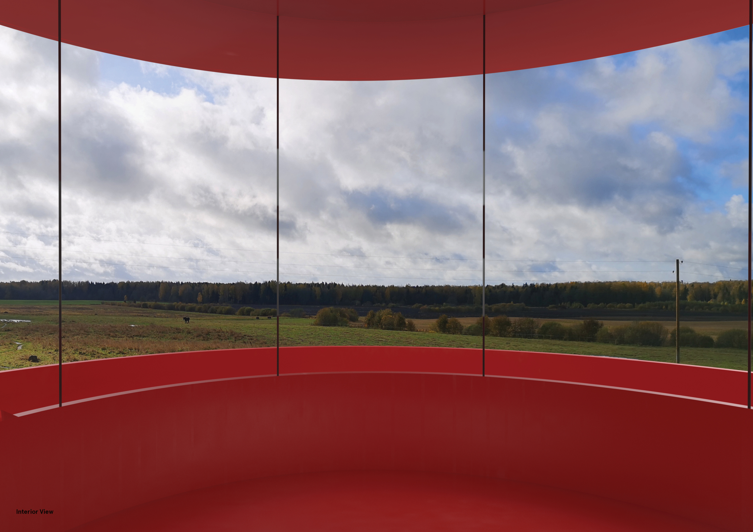 Architecture project // Red Spiral Observation Tower with Multi-Level ...
