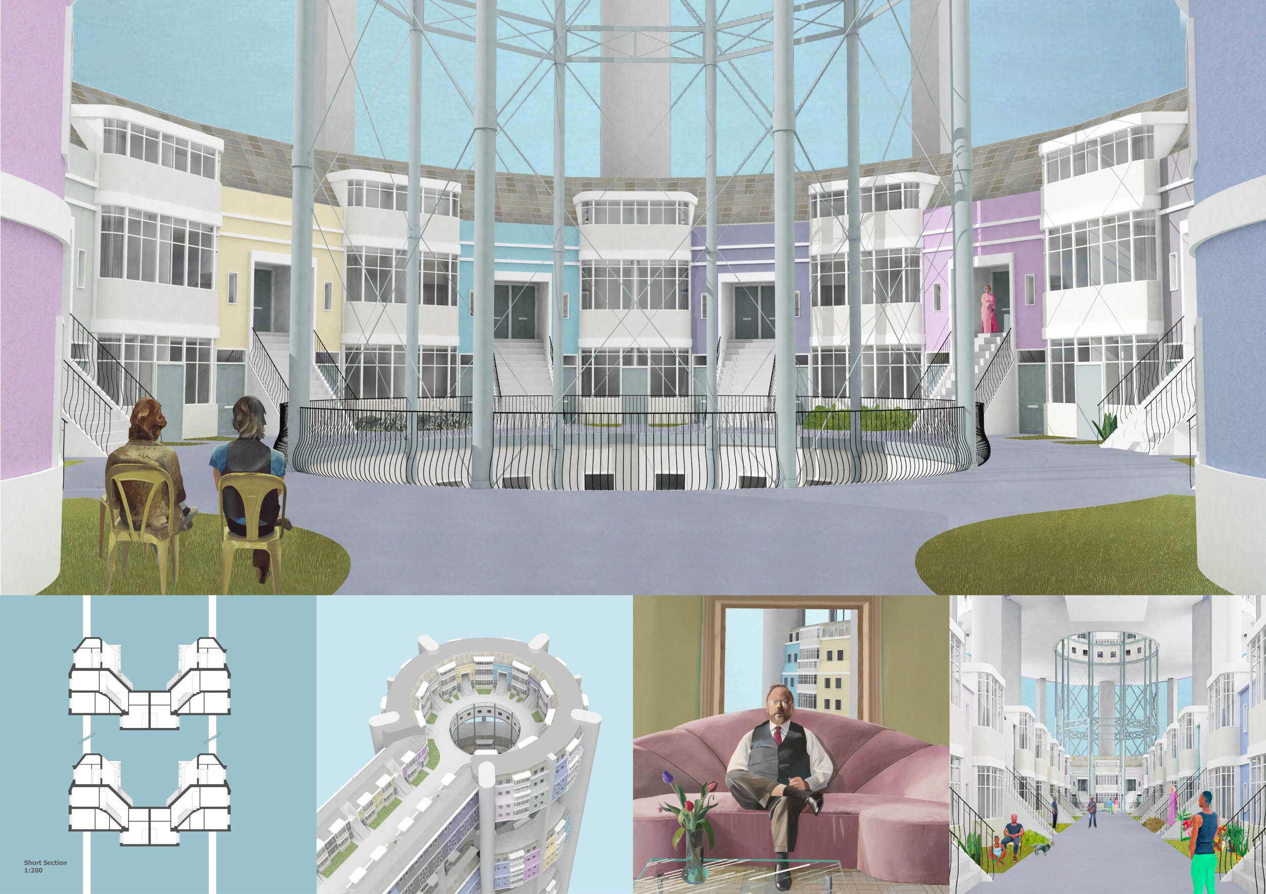 Vertical Community Architecture project // Vertical Community Living with Colorful ...