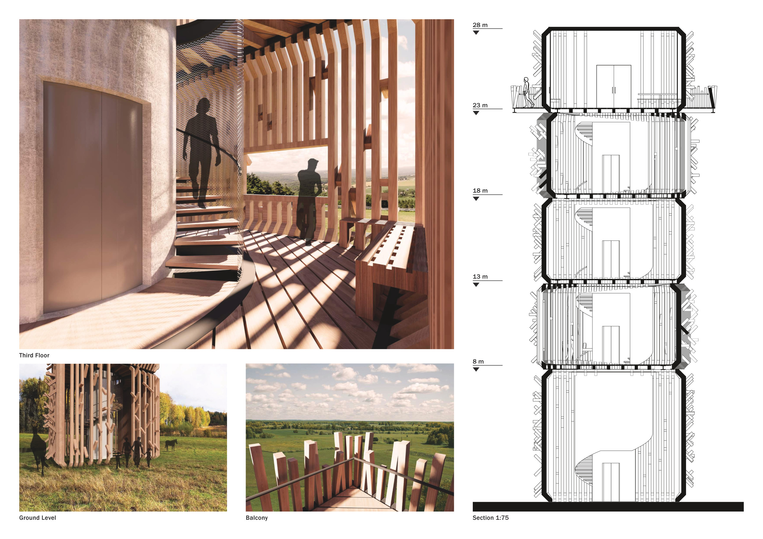 Architecture project // Haystack Tower Embracing Nature with CNC-Milled ...
