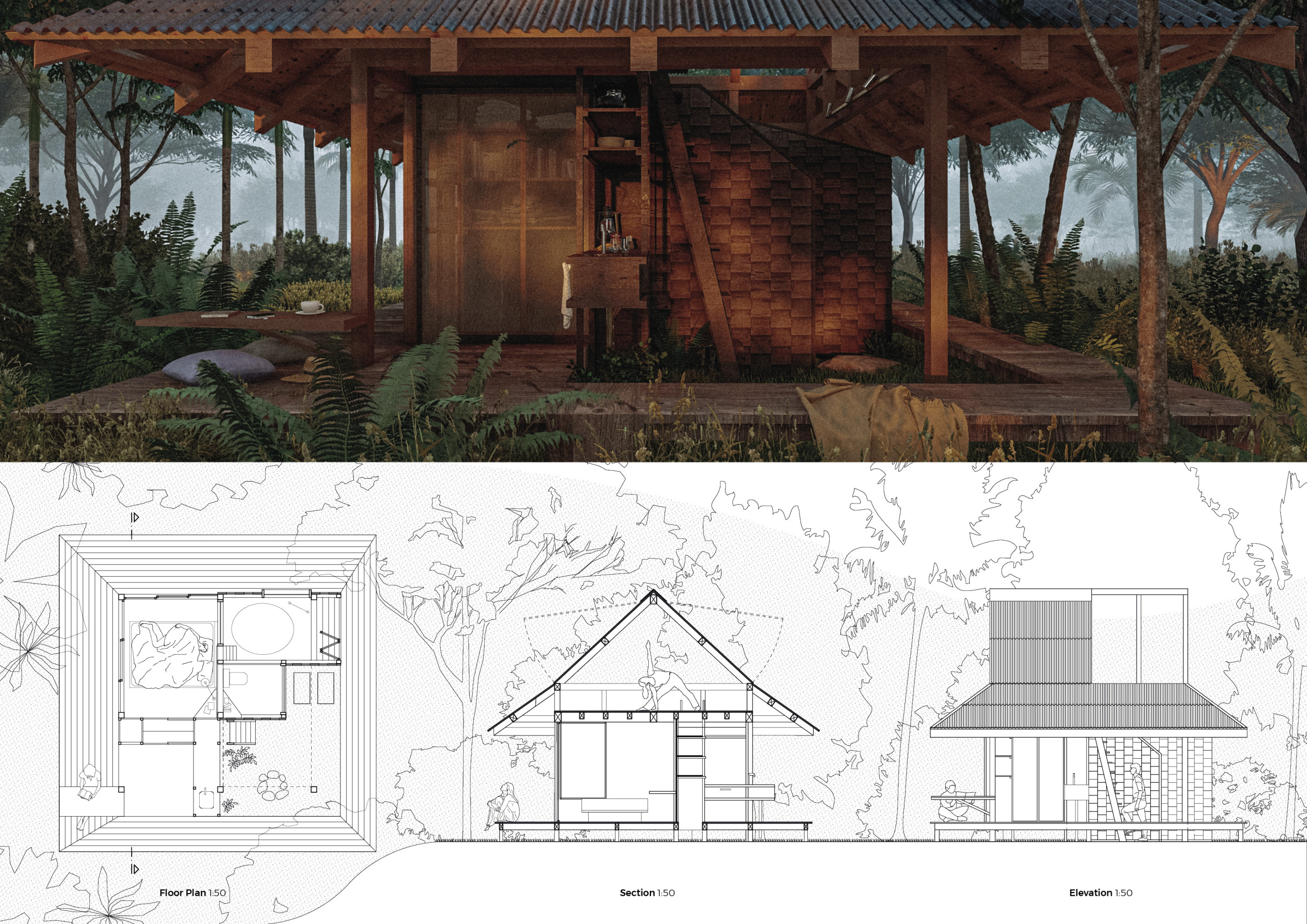 Photo inspiration: Visual Reference: Architecture Project Charred Wooden Shingles And Green Roofs Define