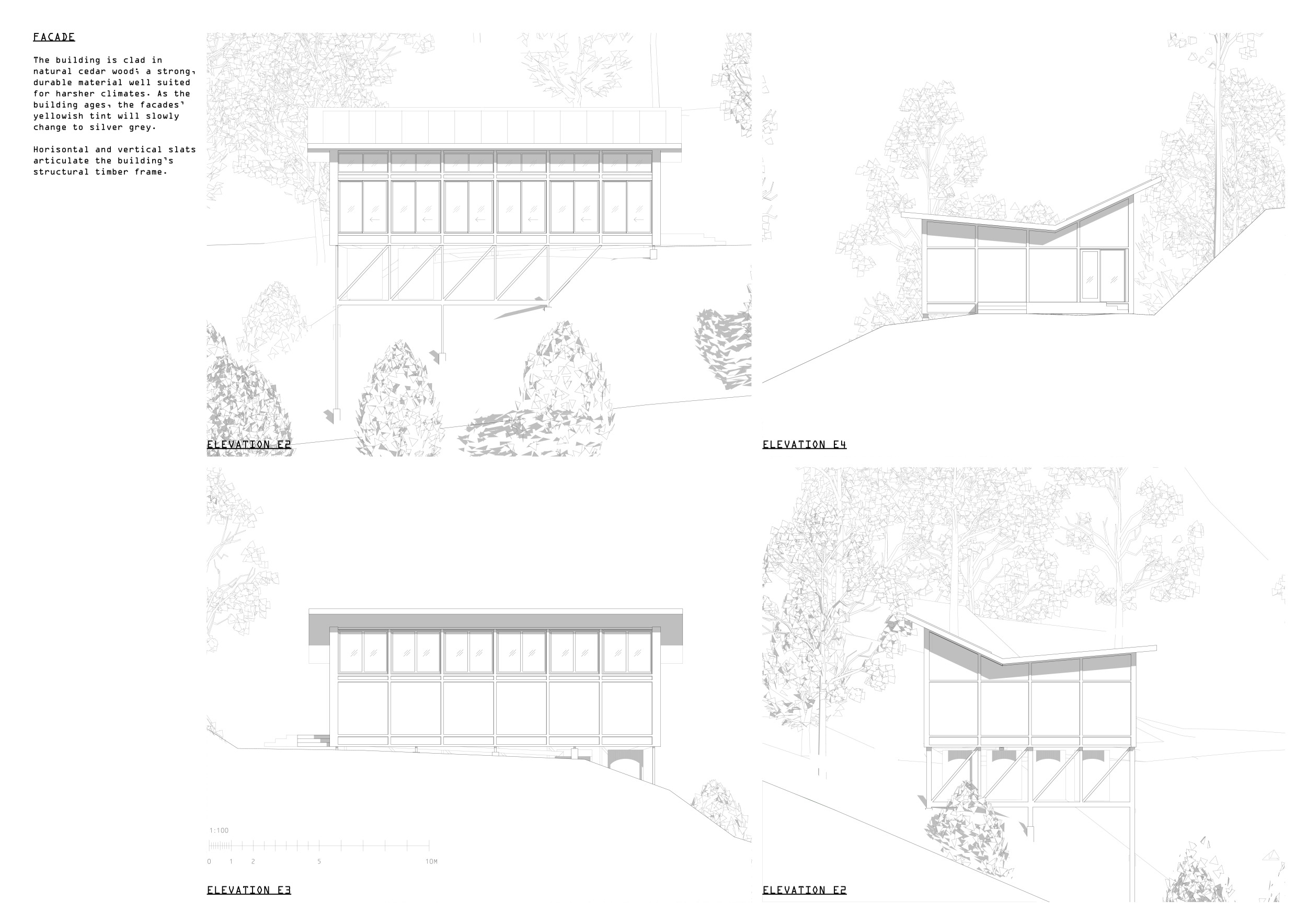 Architecture project // Cedar-Clad Retreat Featuring Butterfly Roof and ...
