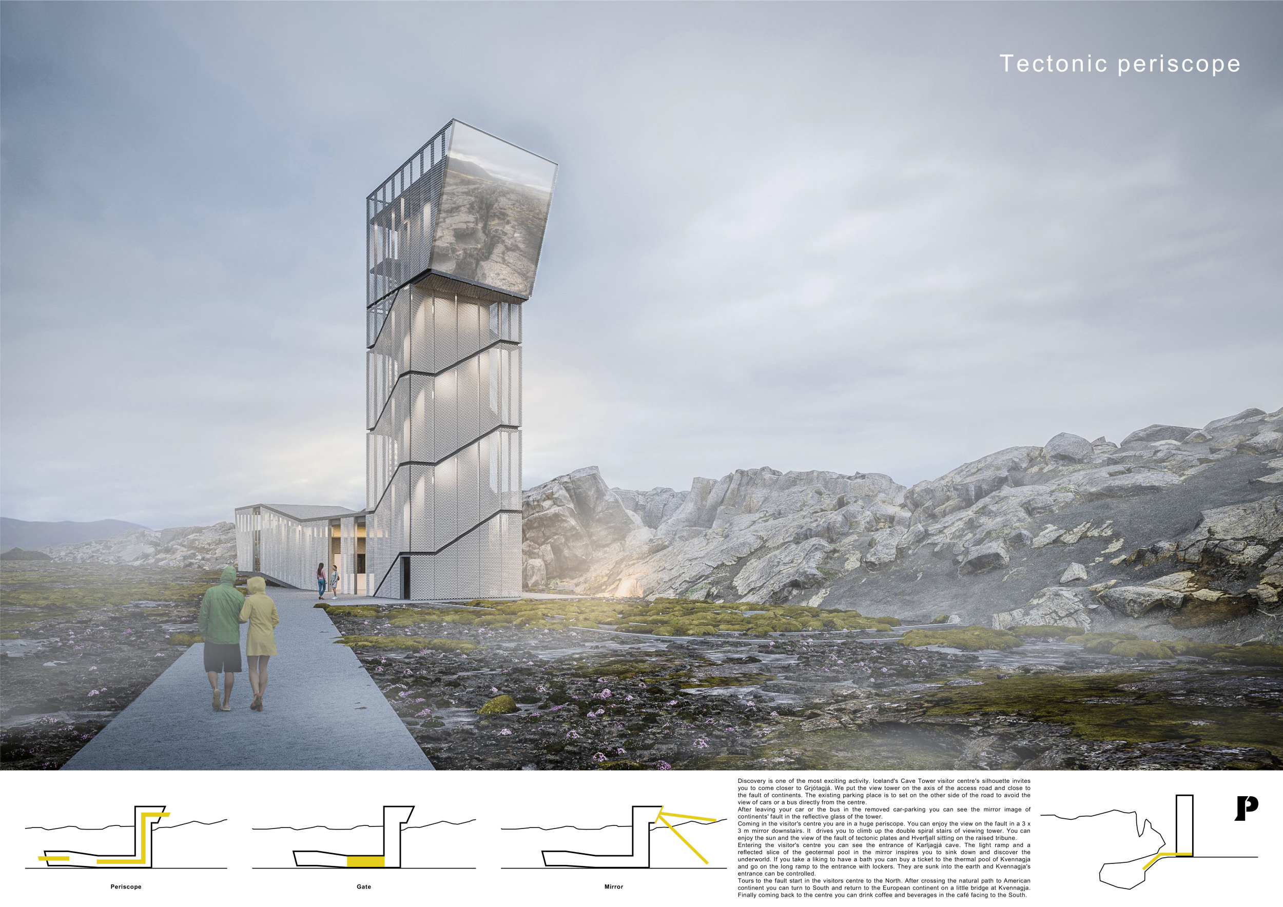 Architecture project // Reflective Glass and Expanded Metal Structure ...