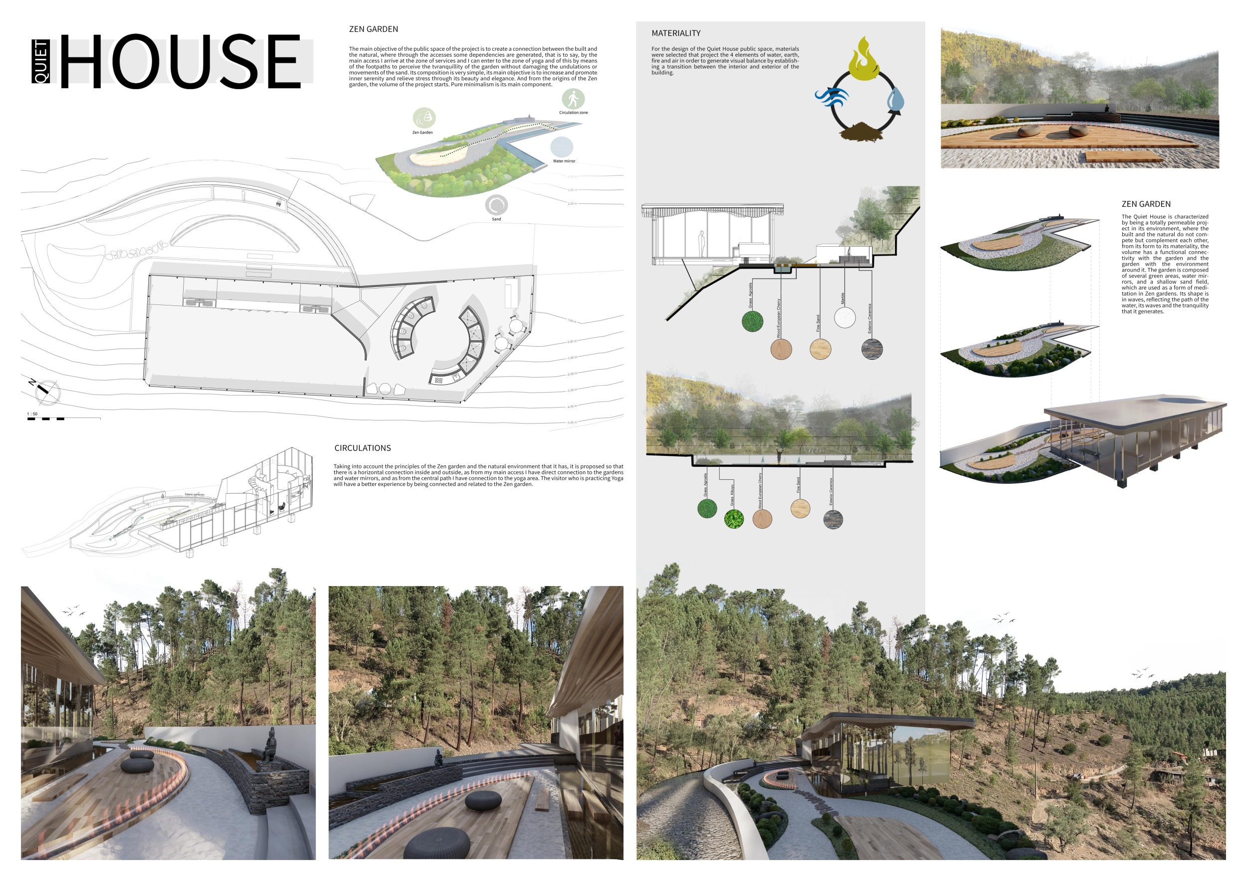 Architecture project // Nature-Integrated Zen Space with Sustainable ...