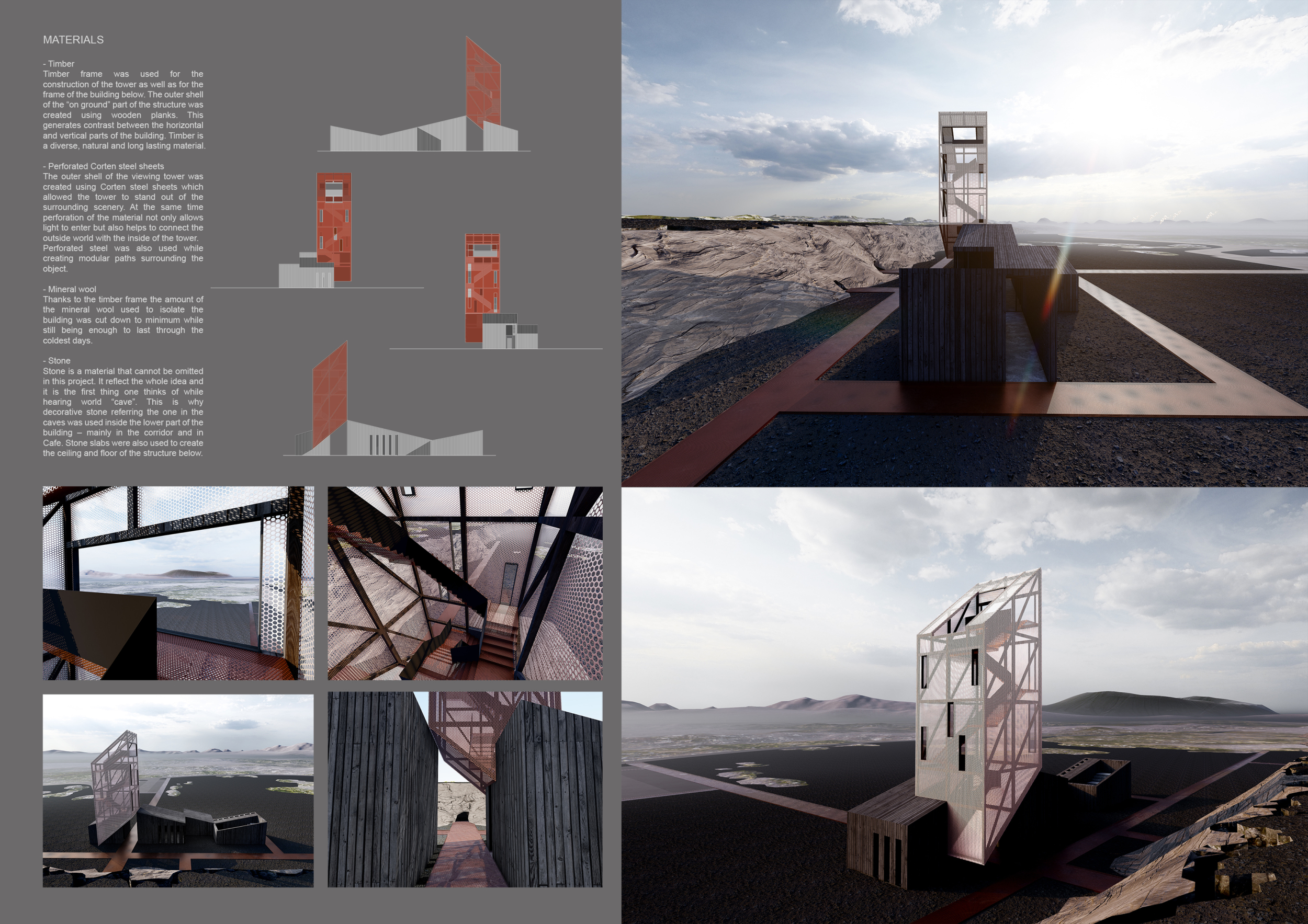 Architecture project // Perforated Corten Steel and Timber Integration ...