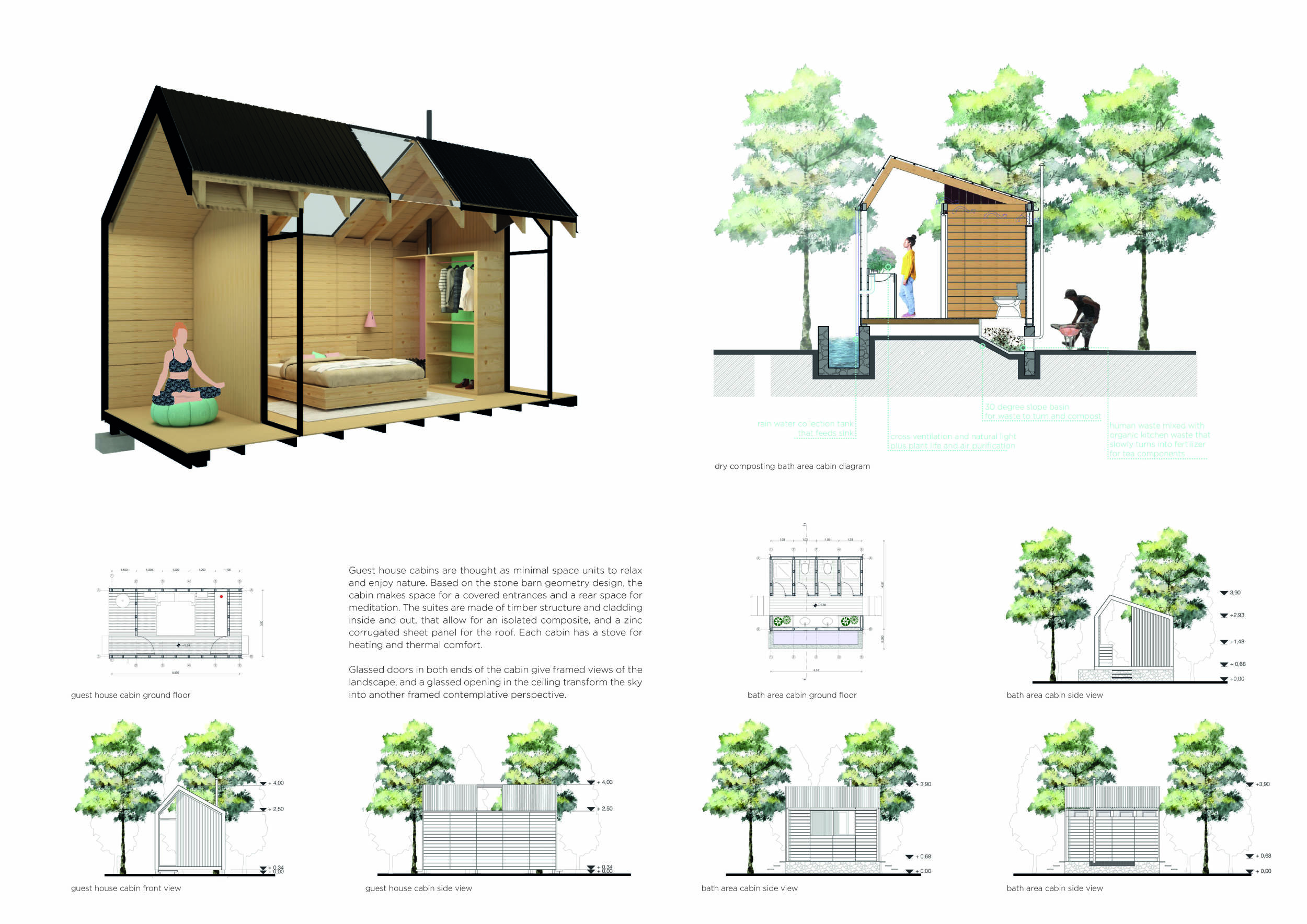 Architecture project // Tea-Making Hub Embracing Stone and Timber in a ...