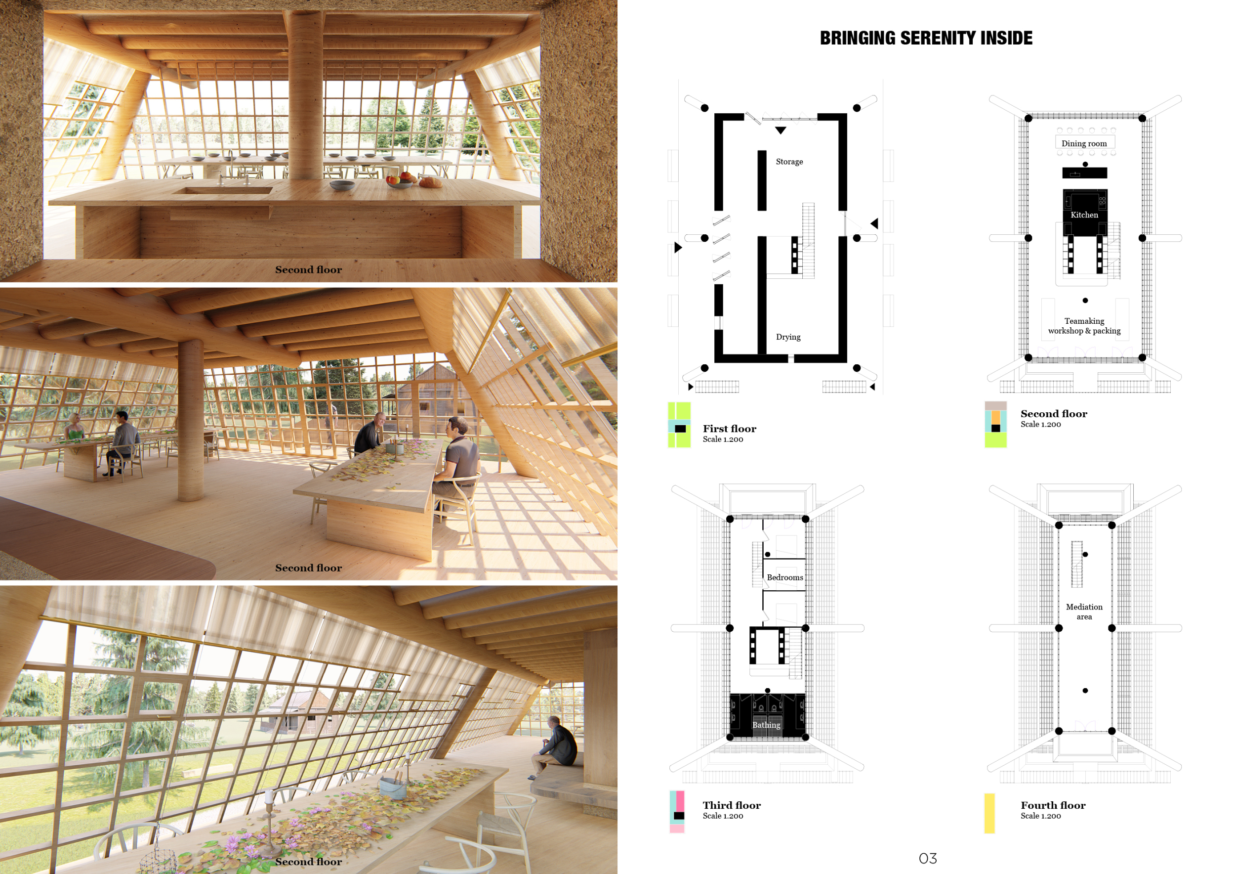 Trinity Fireplace Triangular Architecture project // Triangular Roof and Central Fireplace in a ...