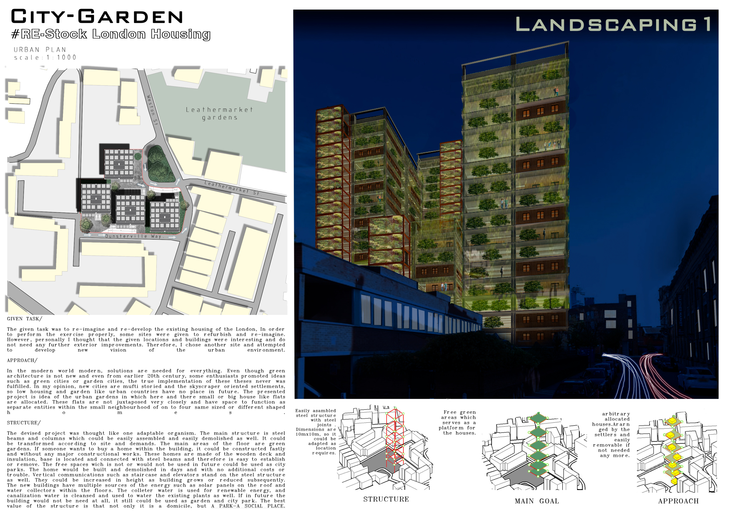 Architecture project // Adaptive Steel Framework with Green Elements in ...