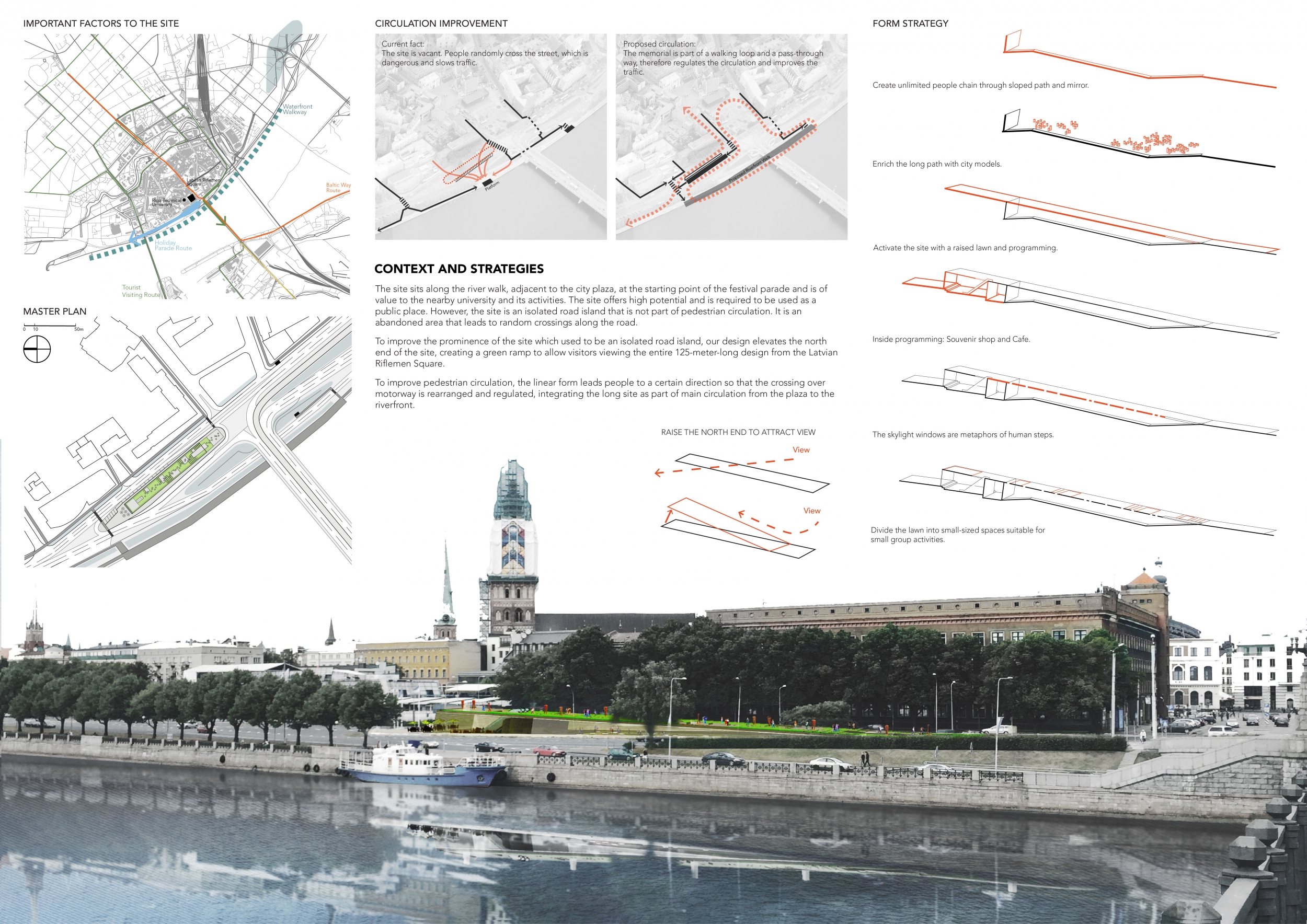 Investigating Ramp Design Architecture project // Reflective Concrete Ramp with Steel Supports in ...