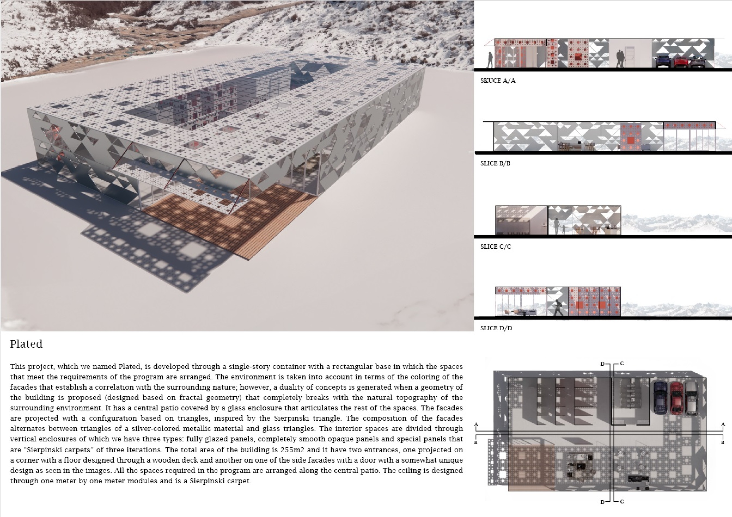 Modular Panel Geometry Architecture project // Fractal Geometry and Reflective Metal Panels in ...