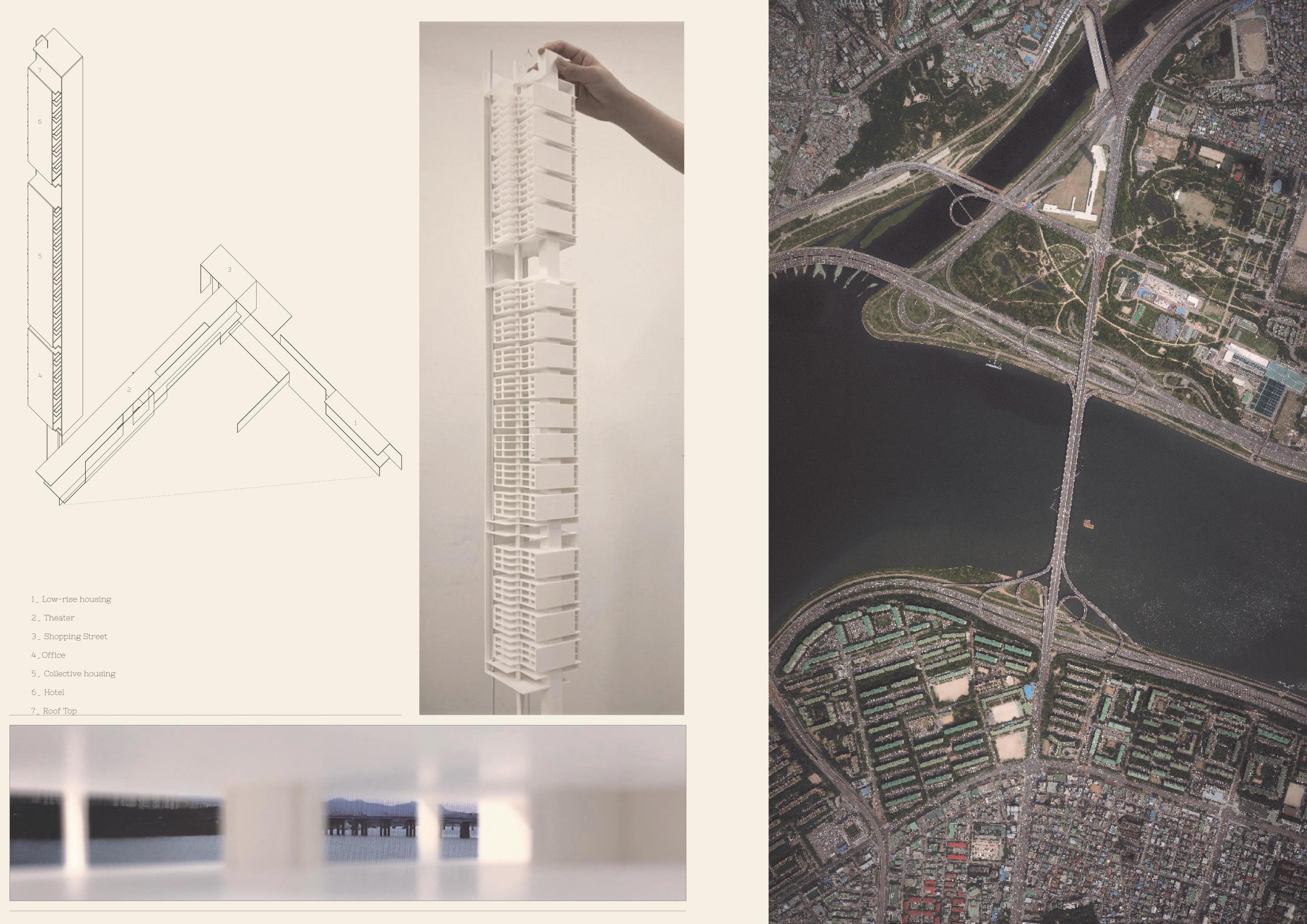 Architecture project // Floating Vertical Community Along the Han River