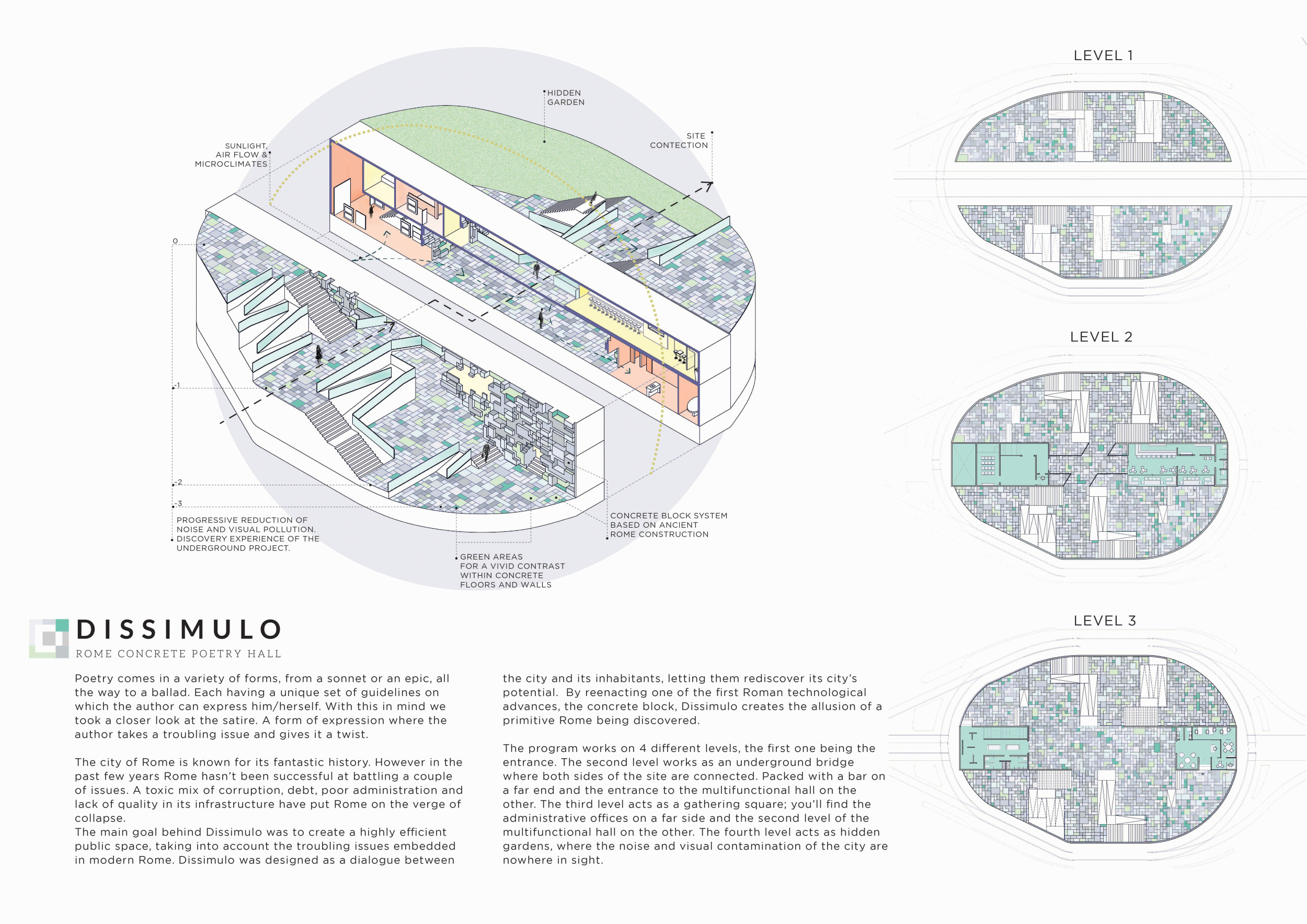 Architecture project // Hidden Gardens Within Concrete Structures for ...