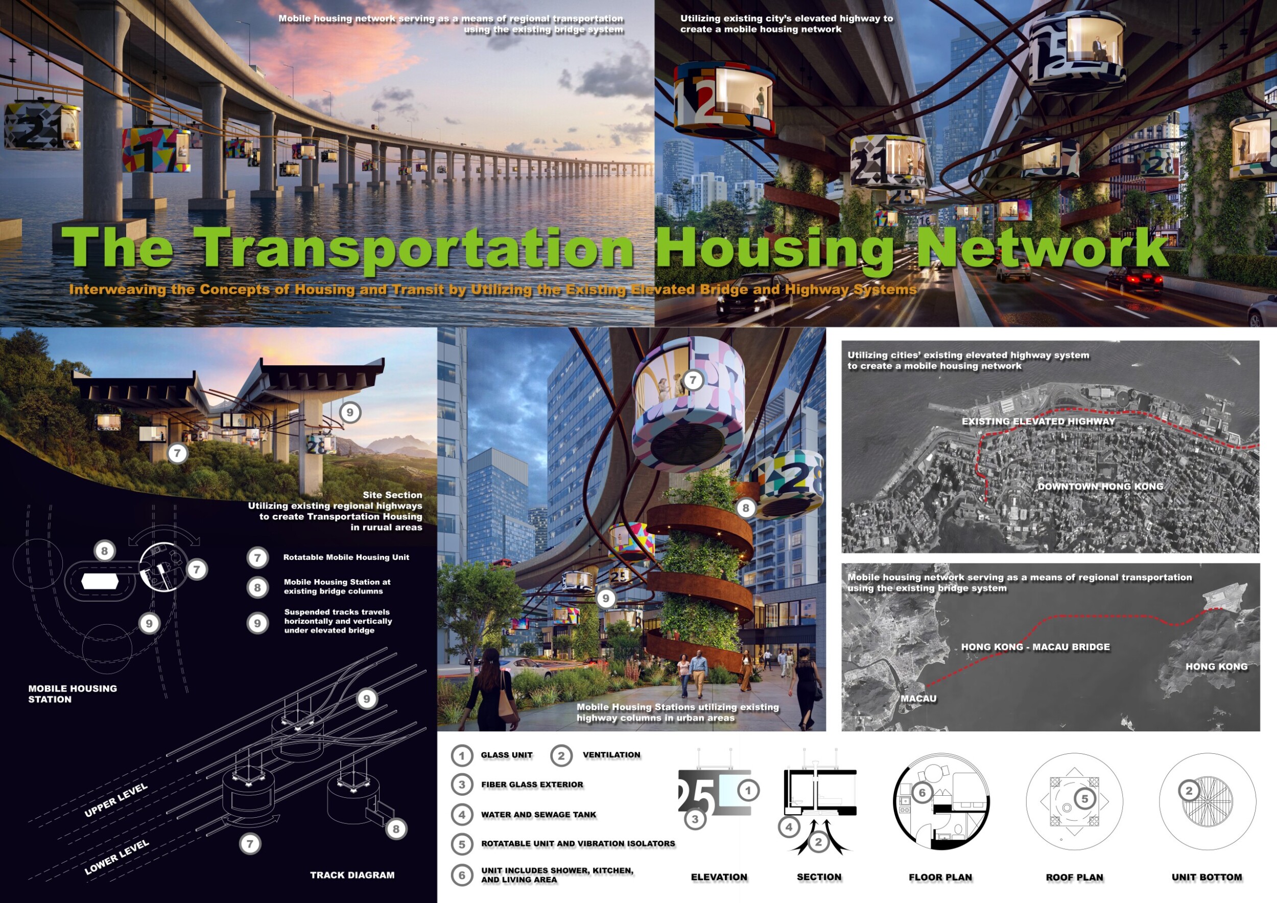 Architecture project // Rotating Pods of Fiberglass Integrated into ...