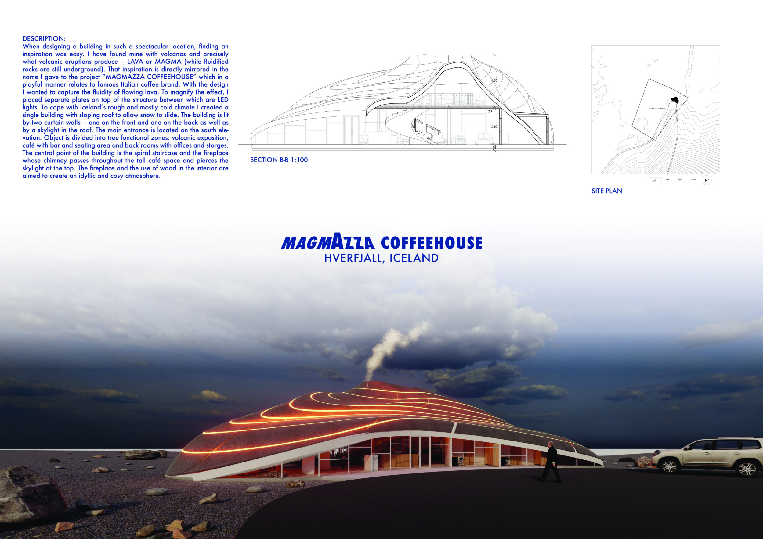 Architecture project // Curved Roofs and Volcanic Ash Create a ...