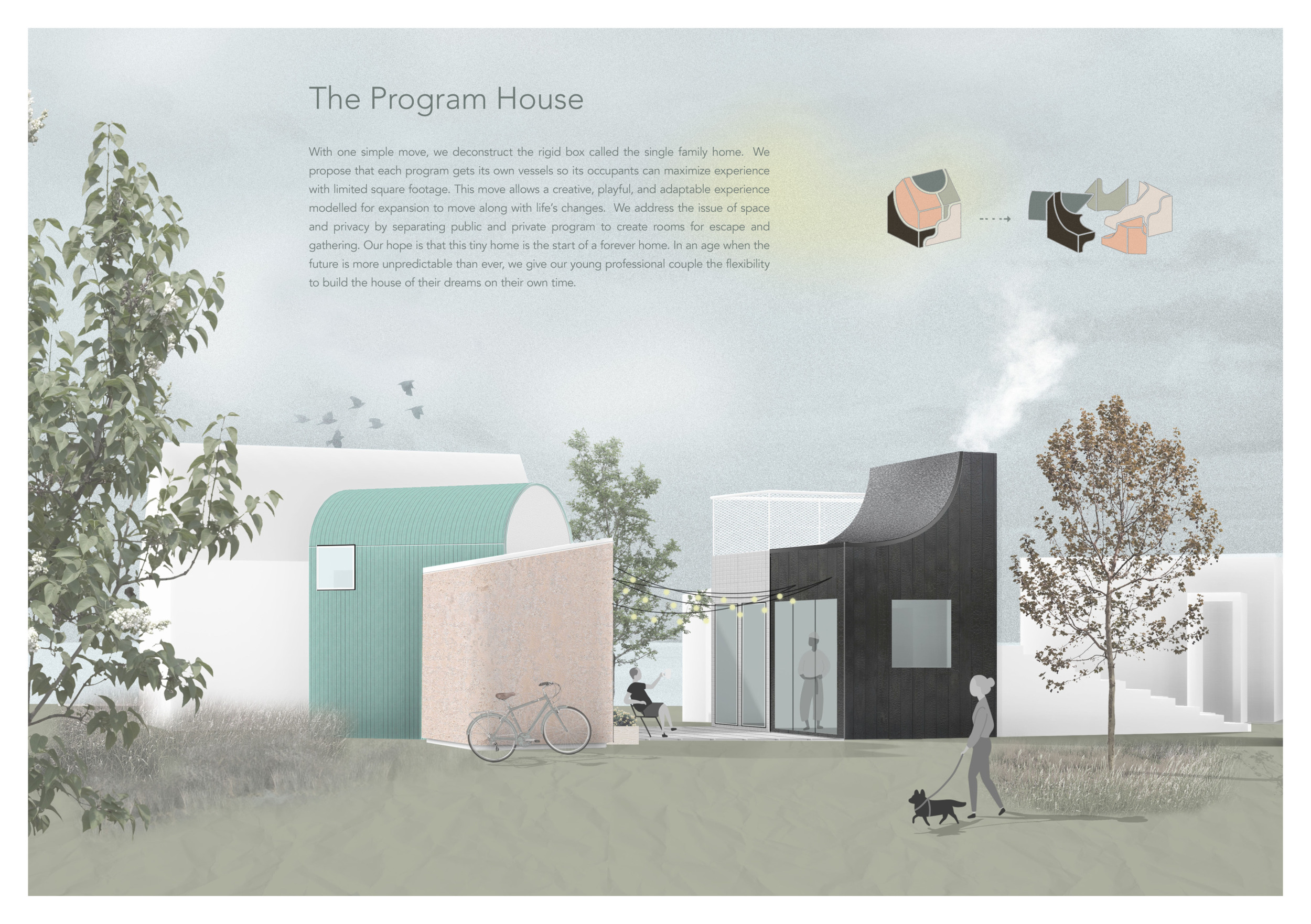 Architecture project // Flexible Living Spaces with Central Courtyard ...