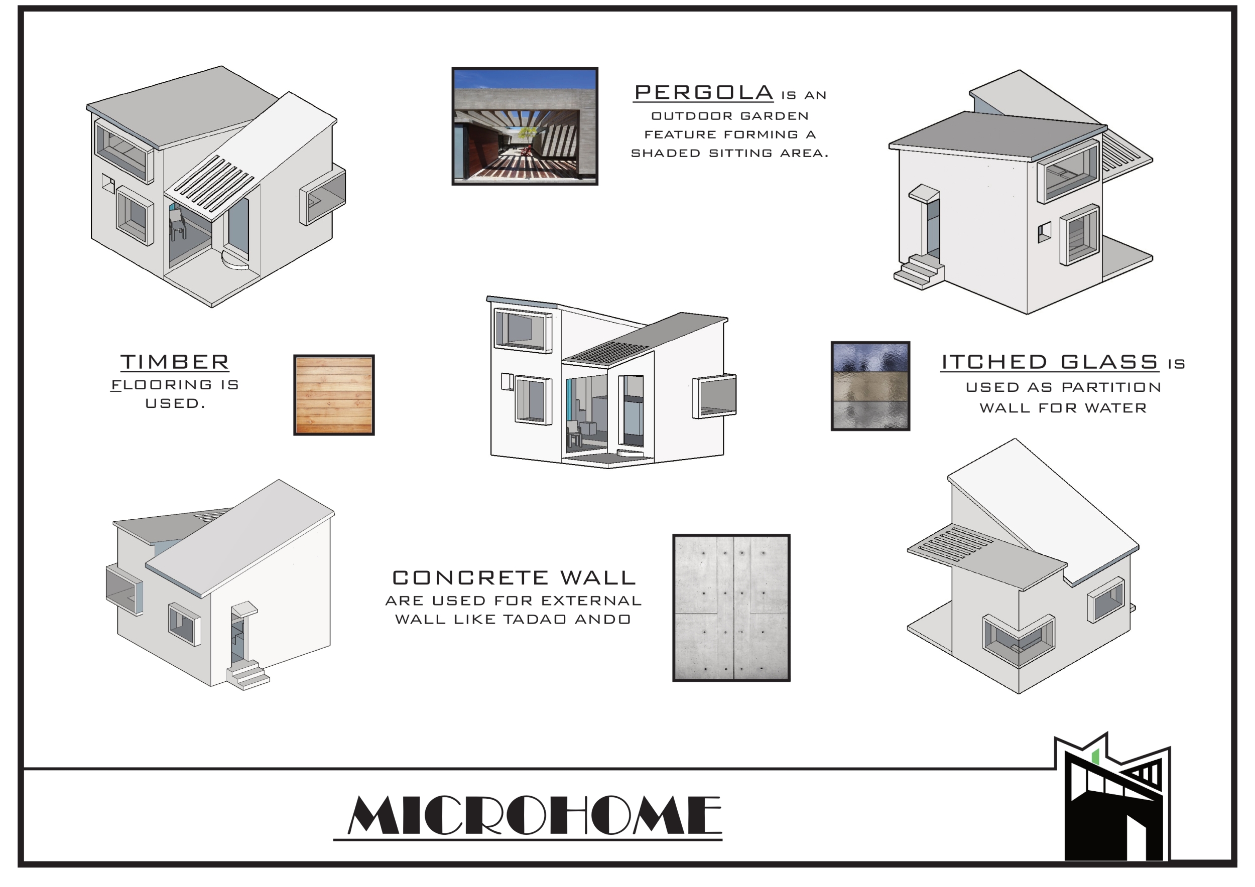 Architecture project // Itched Glass Partitions and Concrete Walls in a ...