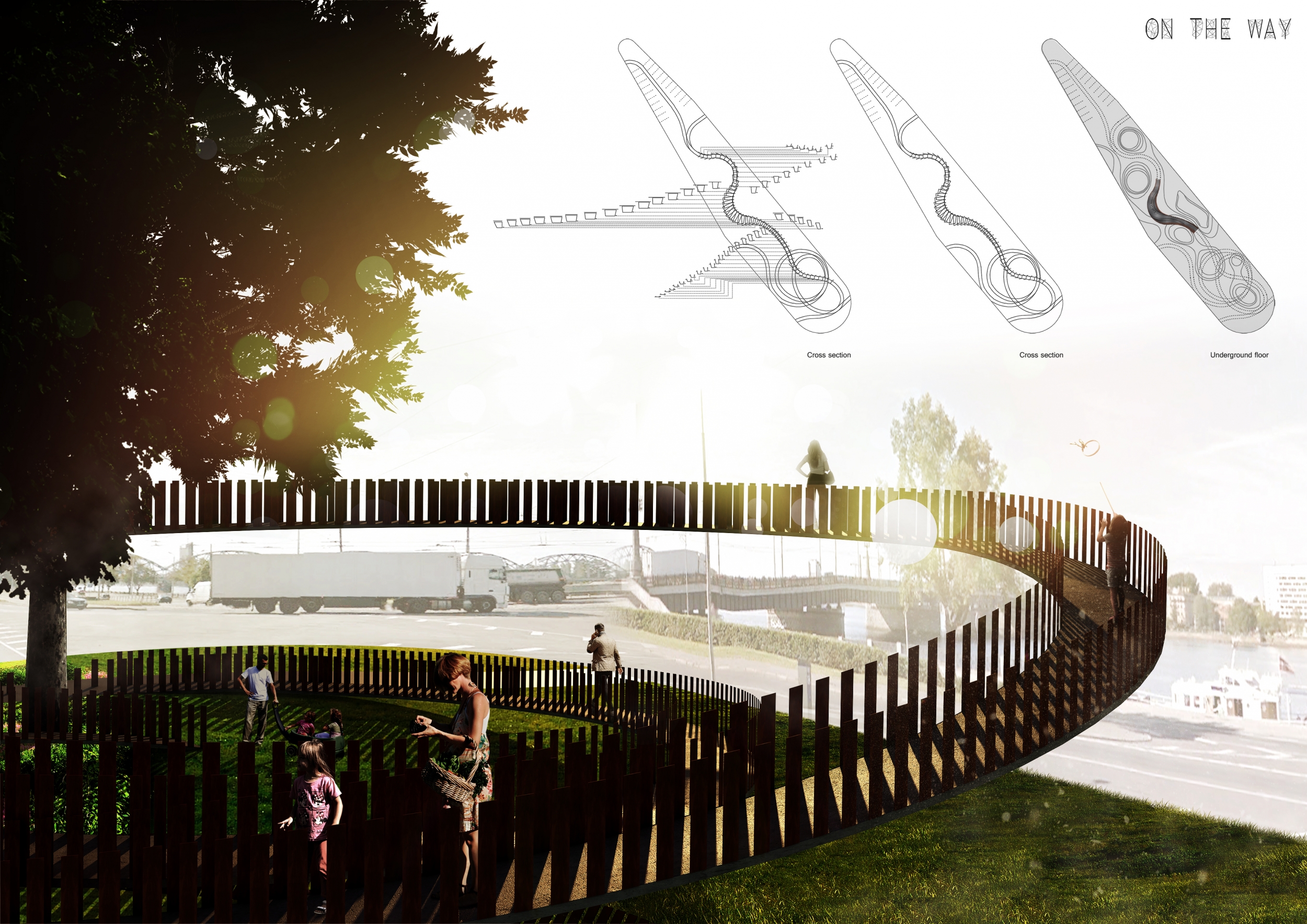 Social Design Pathways Example Architecture project // Weathered Steel and Meandering Pathways Enhance ...