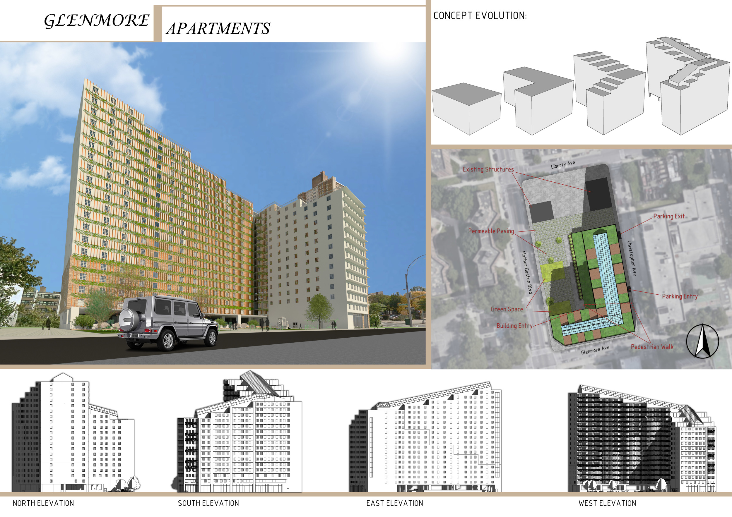 Cond Shell Building Landscape Design Architecture project // Charred Wooden Shingles and Vertical Gardens in ...