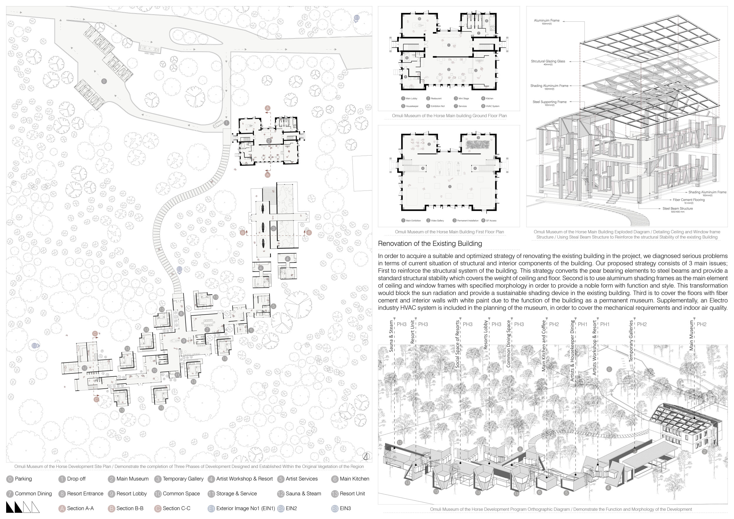 Architecture project // Aluminum Shading Frames and Wood Structures for ...
