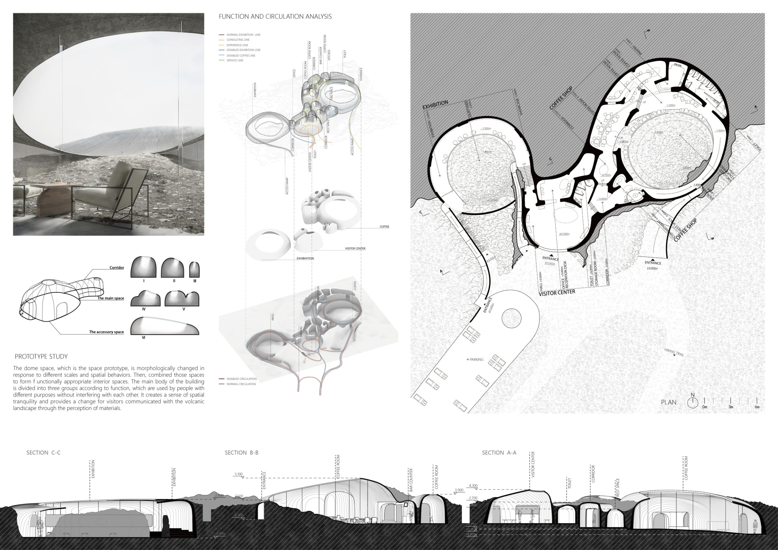 Architecture project // Volcanic Rock Interior Within Earth-Sheltered ...