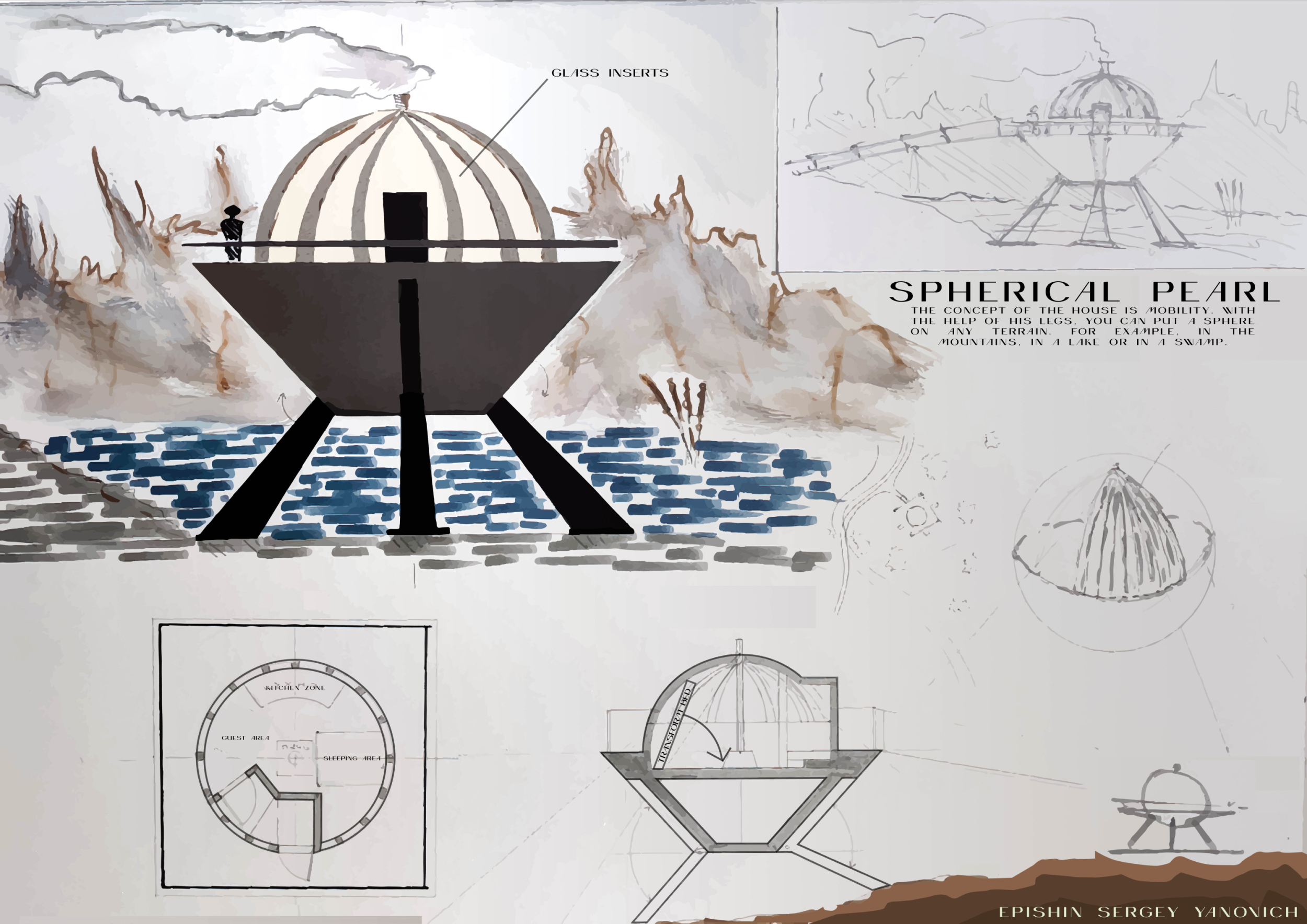 Architecture project // Spherical Pearl with Transformable Spaces for ...