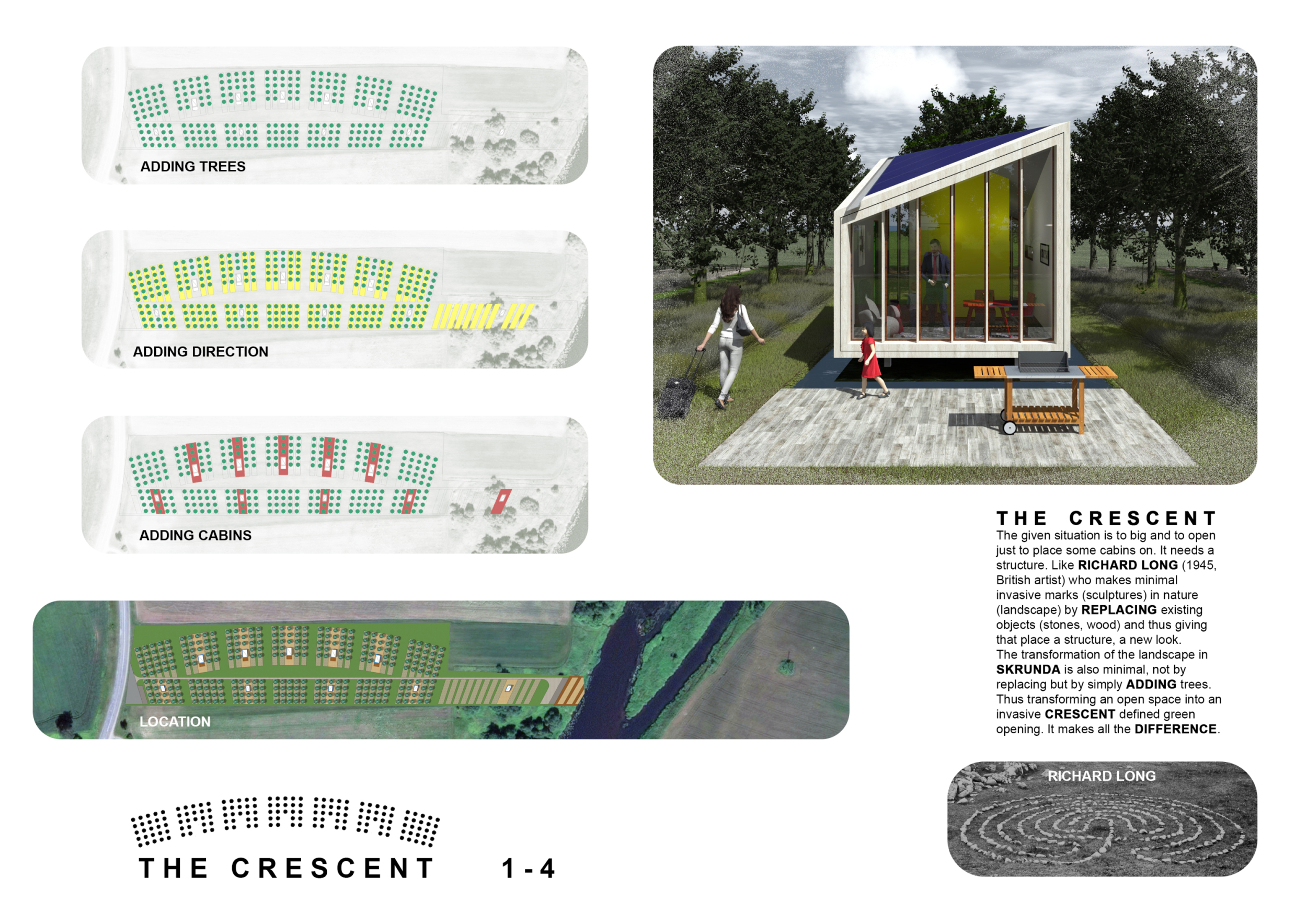 Project Crescent Architecture project // Crescent-Shaped Cabins with Multiplexed Wood in ...