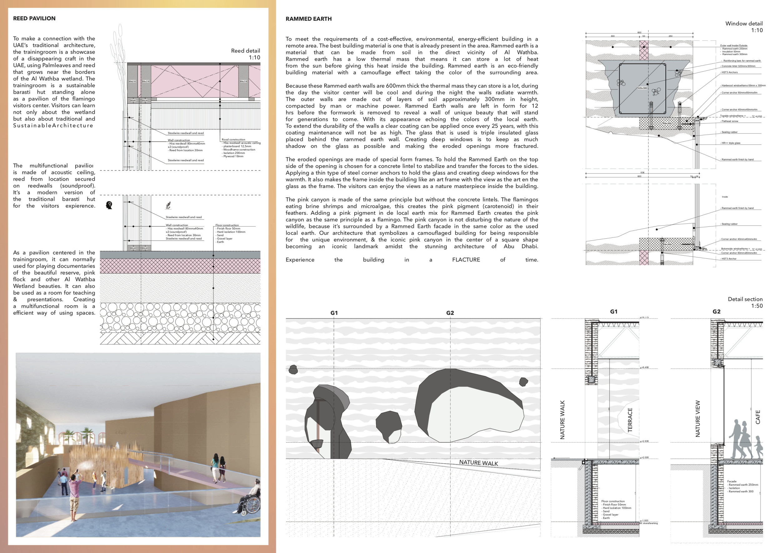 Architecture project // Rammed Earth and Pink Canyon Visitor Center ...