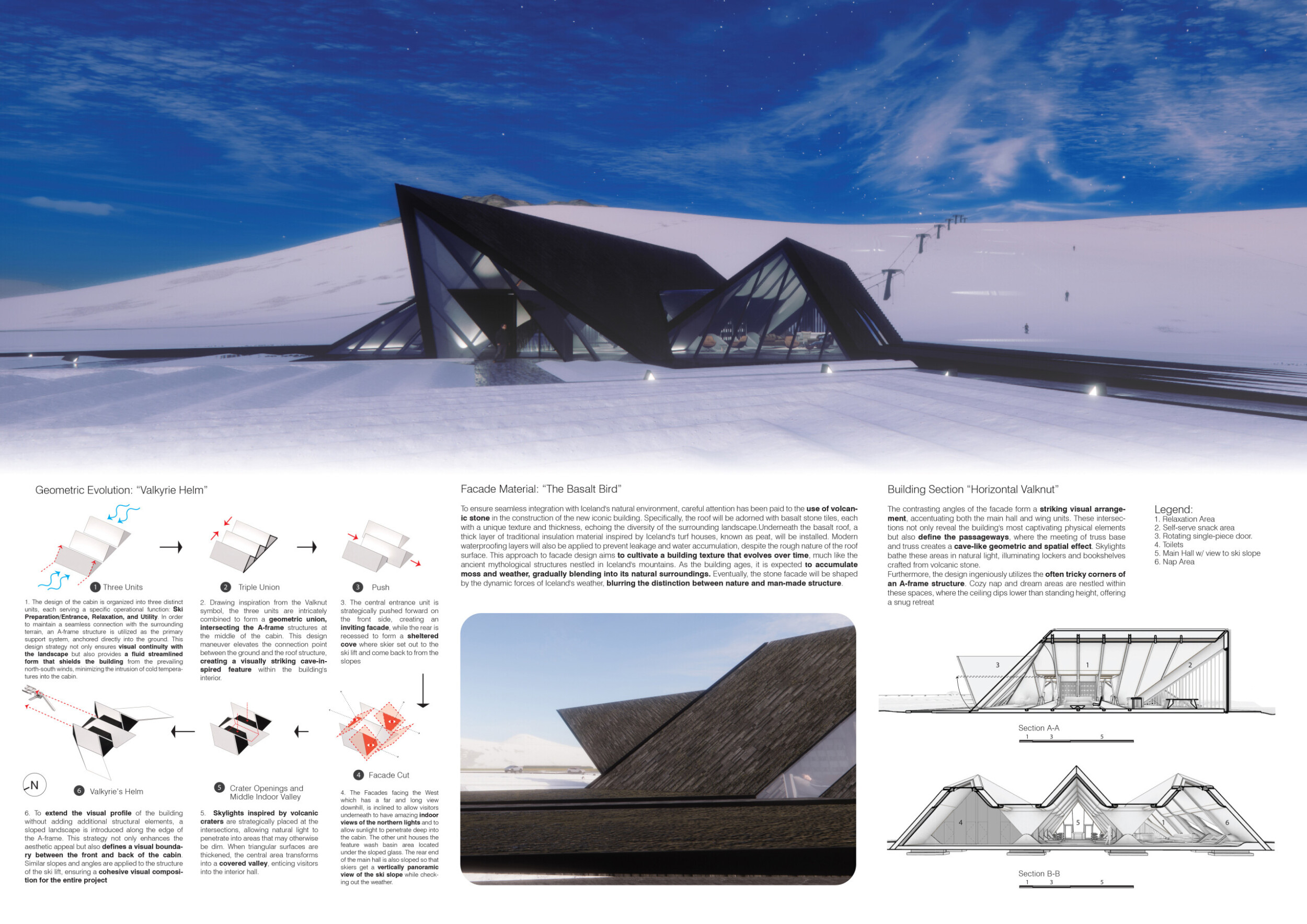 Architecture project // Basalt Facade and Geometric Form Intertwined ...