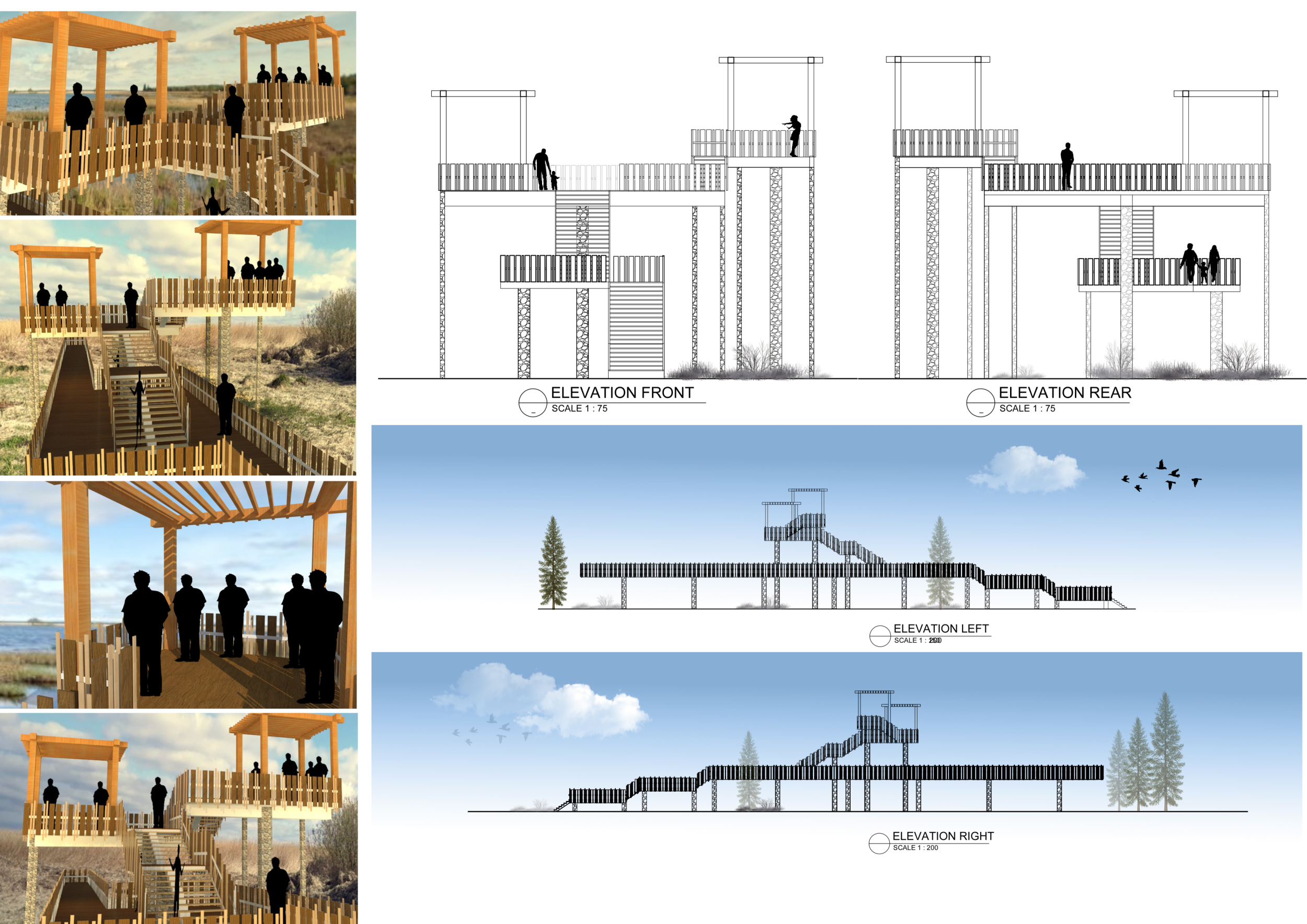 Architecture project // Elevated Viewing Platforms Crafted from Charred ...
