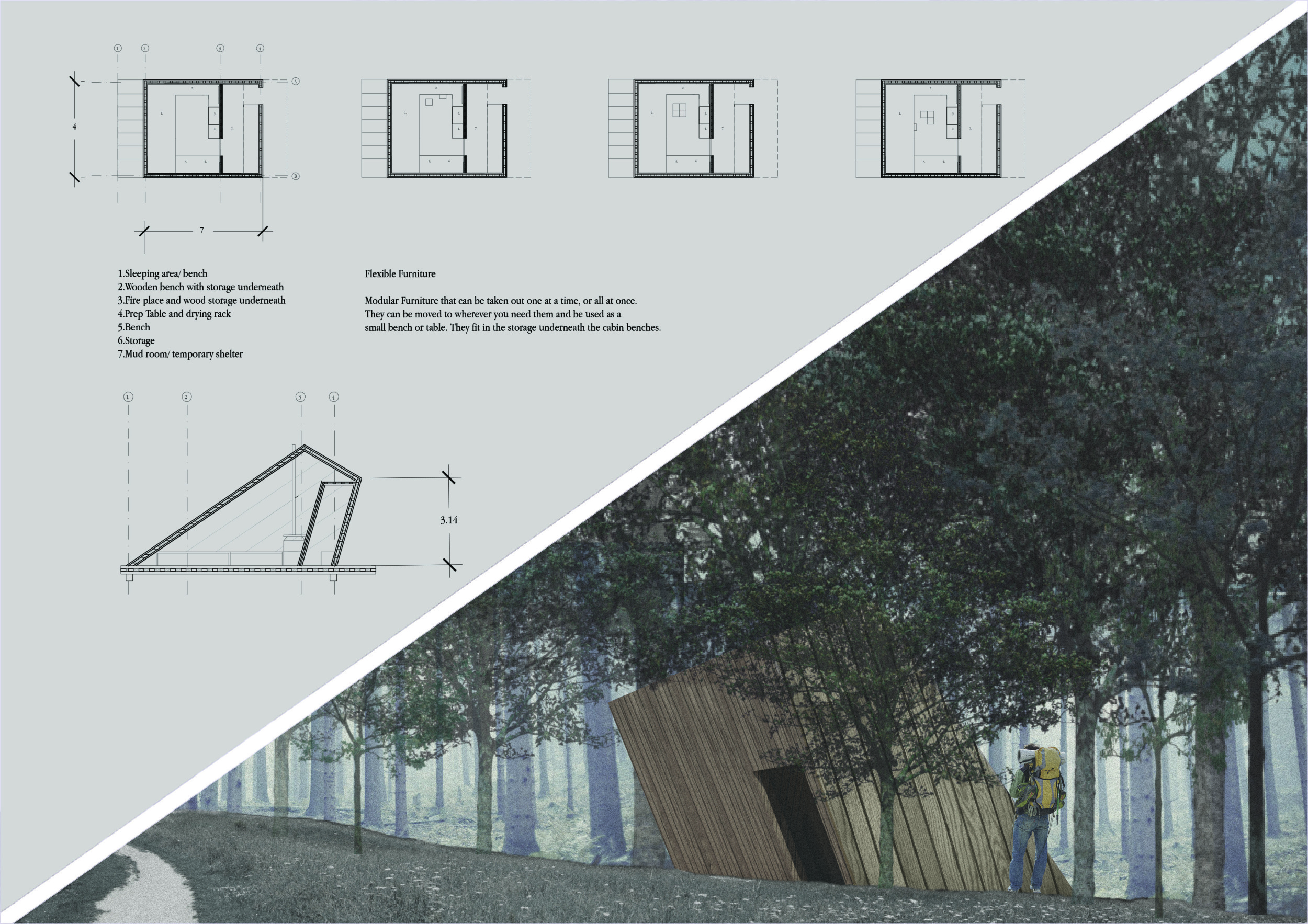 Architecture project // Inclined Structure of Cross-Laminated Timber ...