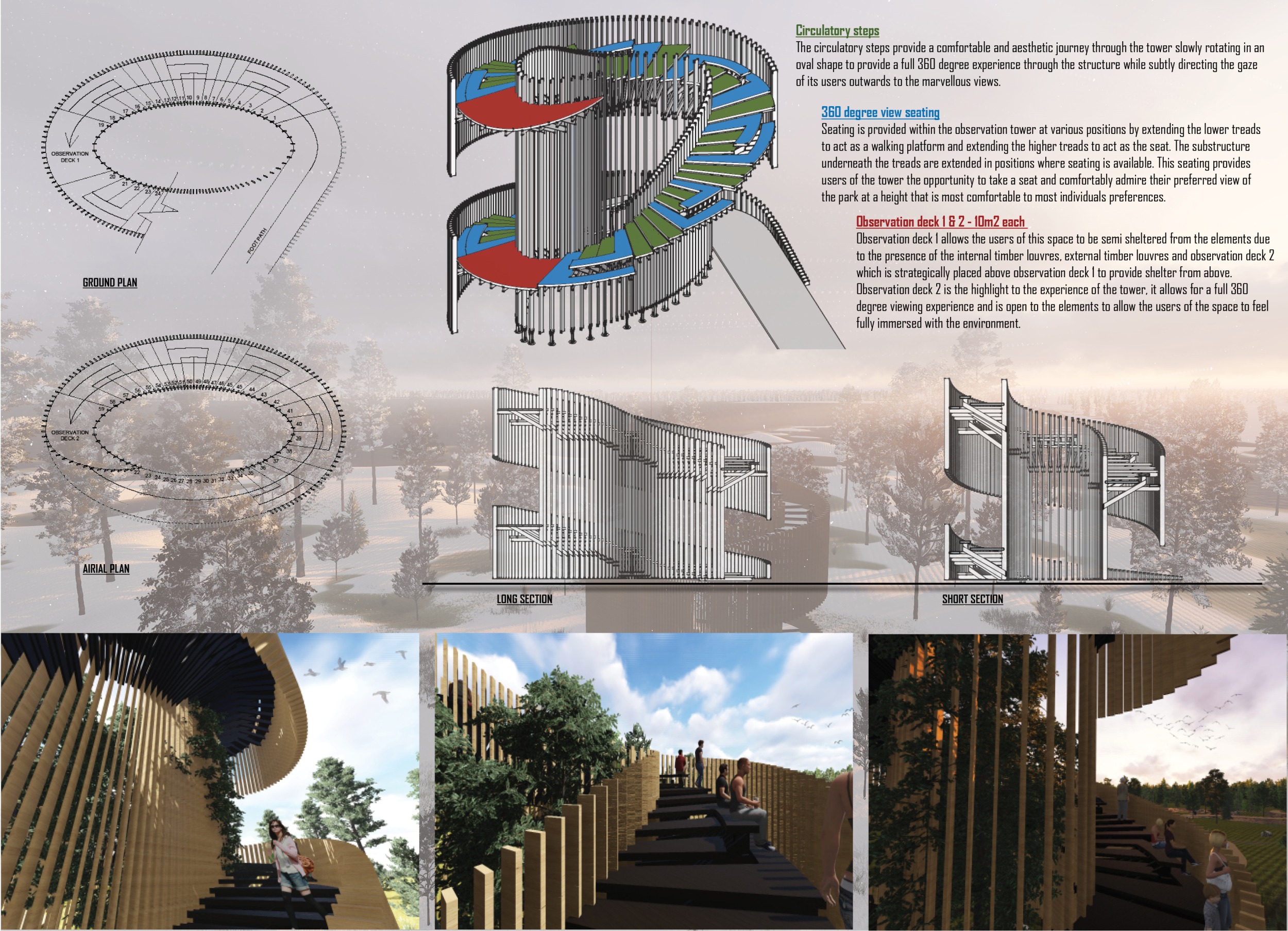 Architecture project // Spiral Pathways of Structural Steel and Timber ...