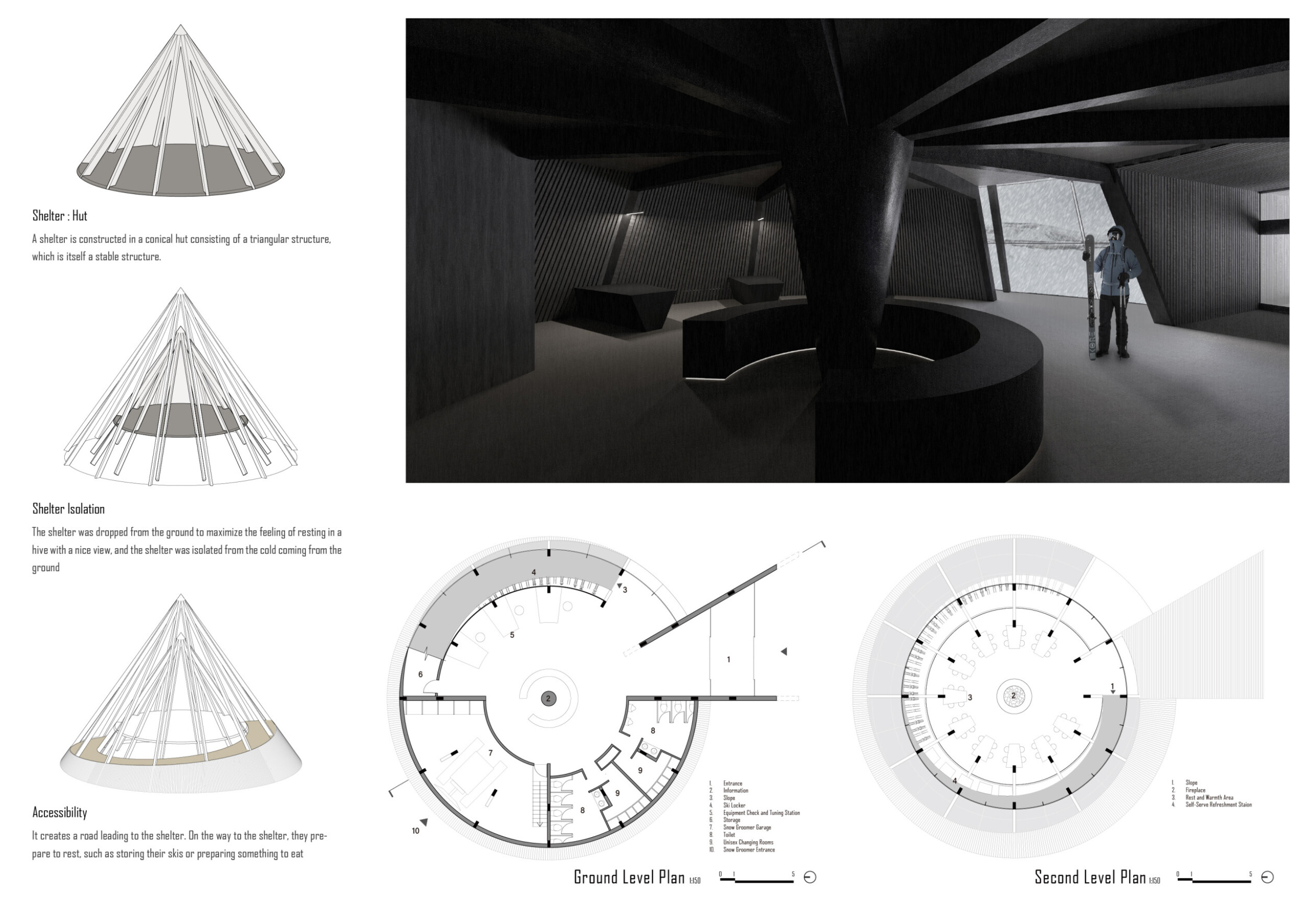 Architecture project // Transparent Conical Shelter Crafted with Steel ...