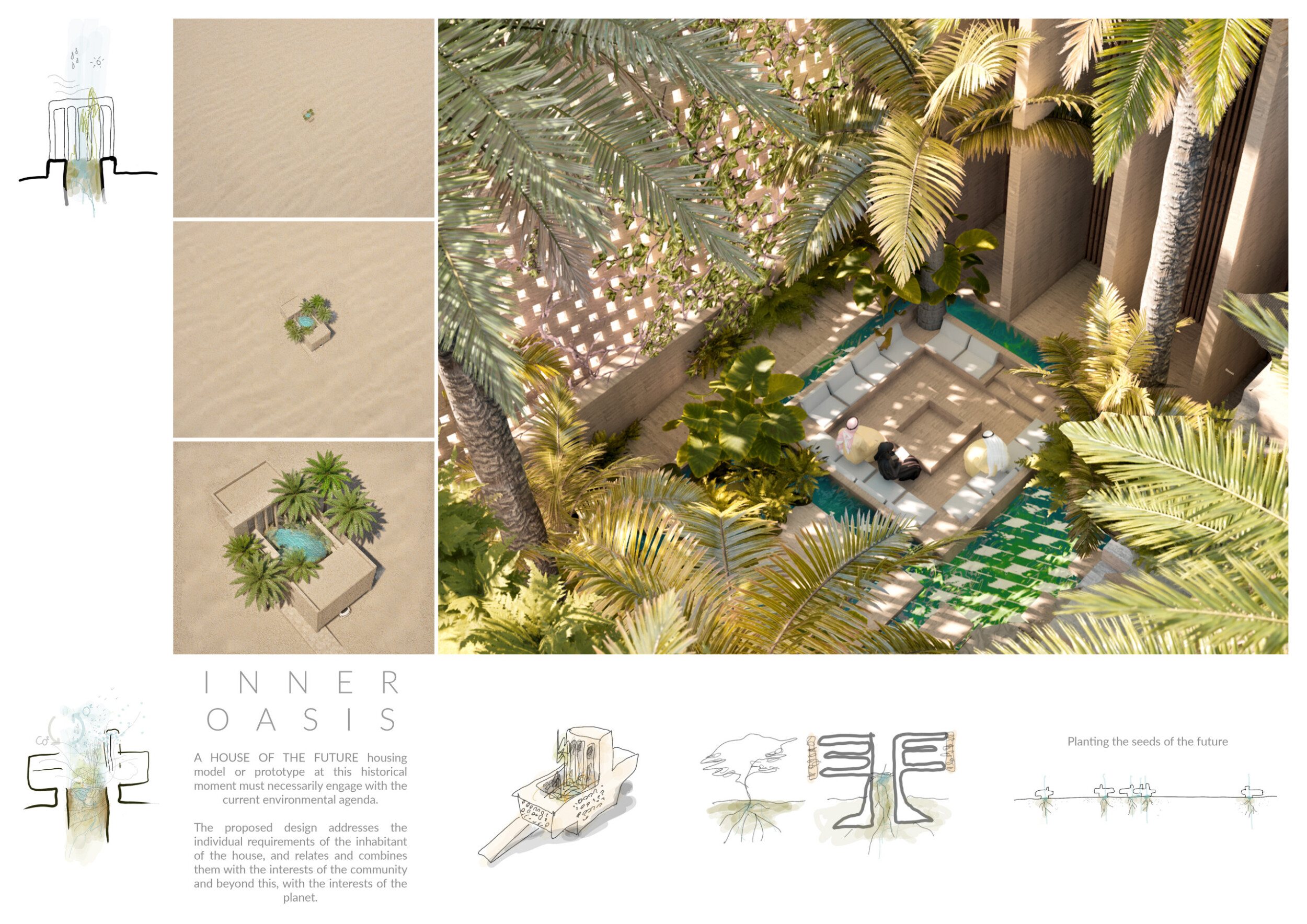 View of Architecture project // Wind Towers and Green Roofs Enhancing ...