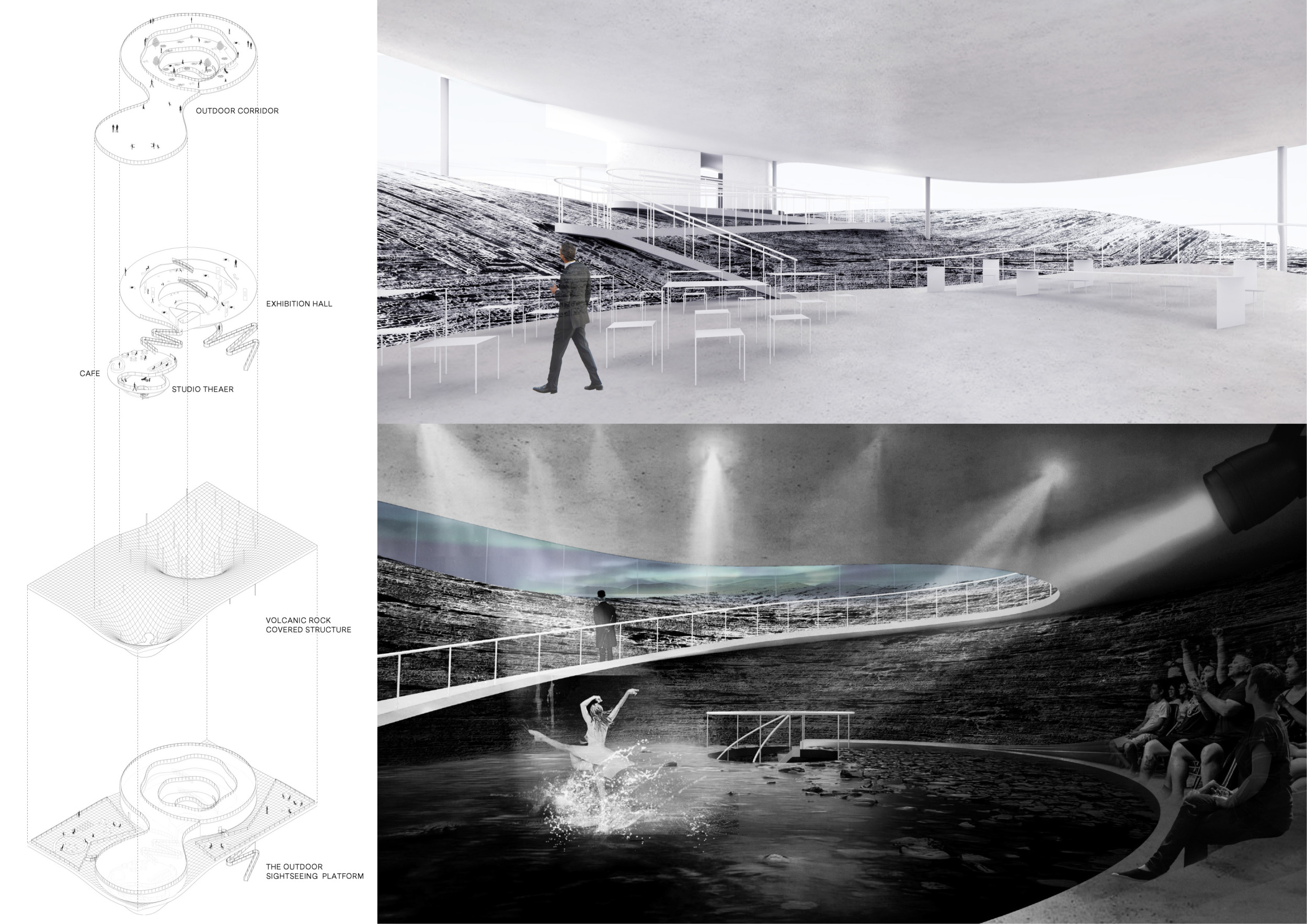 Architecture project // Reflective Glass Structure Embracing Volcanic ...