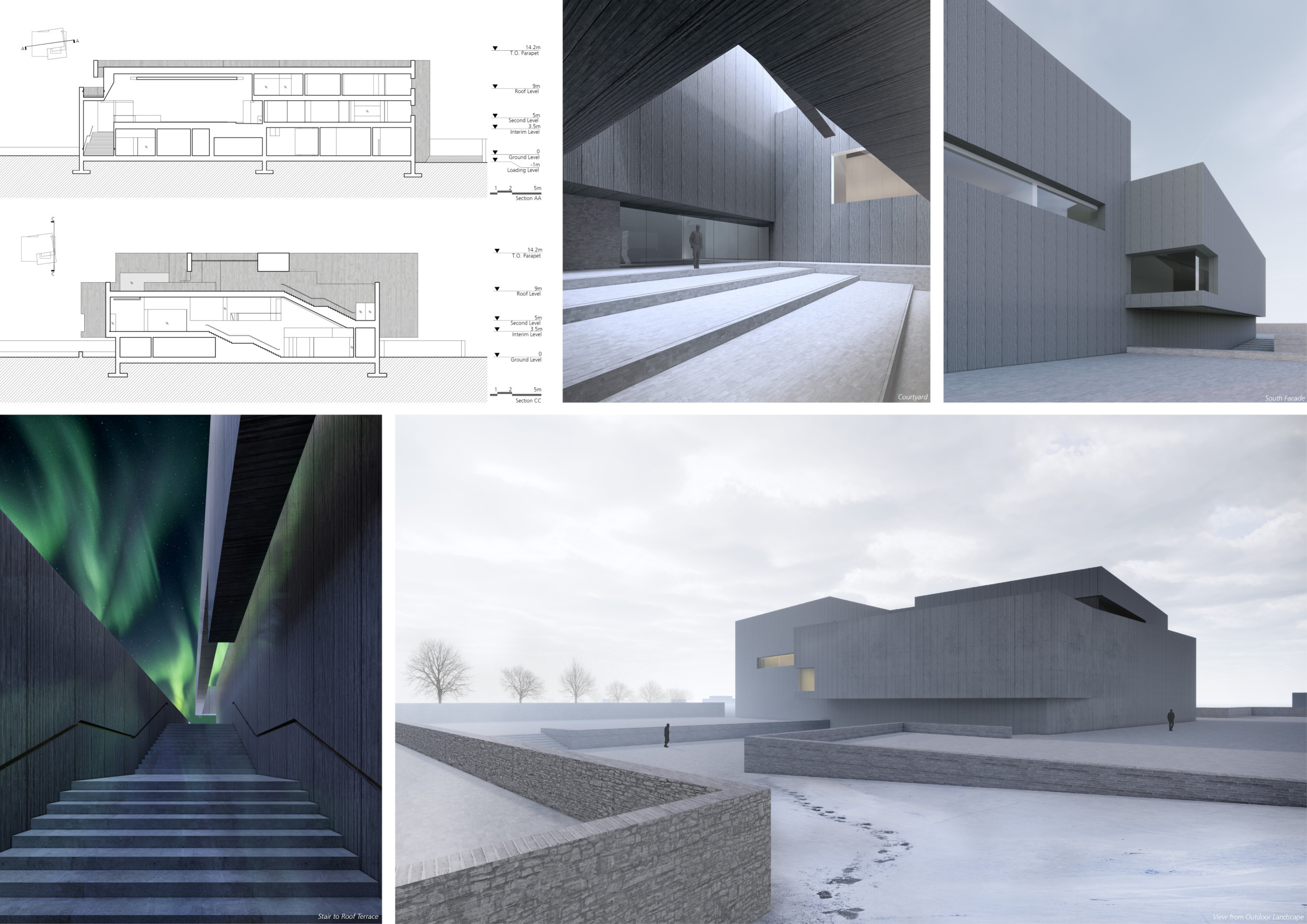 Architecture project // Interlocking Volumes and Elevated Spaces in a ...