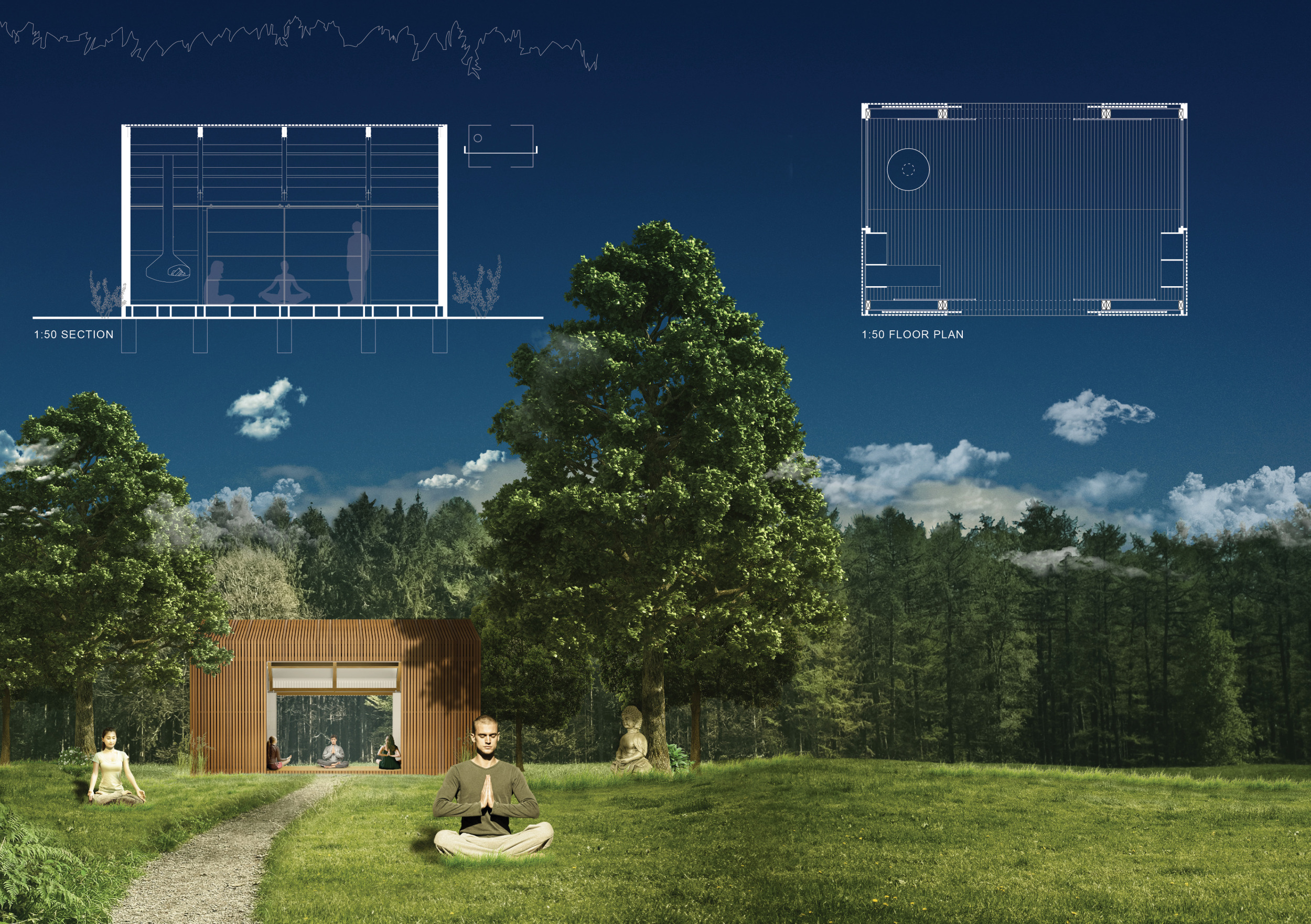 Framework Translucent Architecture project // Translucent Polycarbonate Shelter with Timber ...