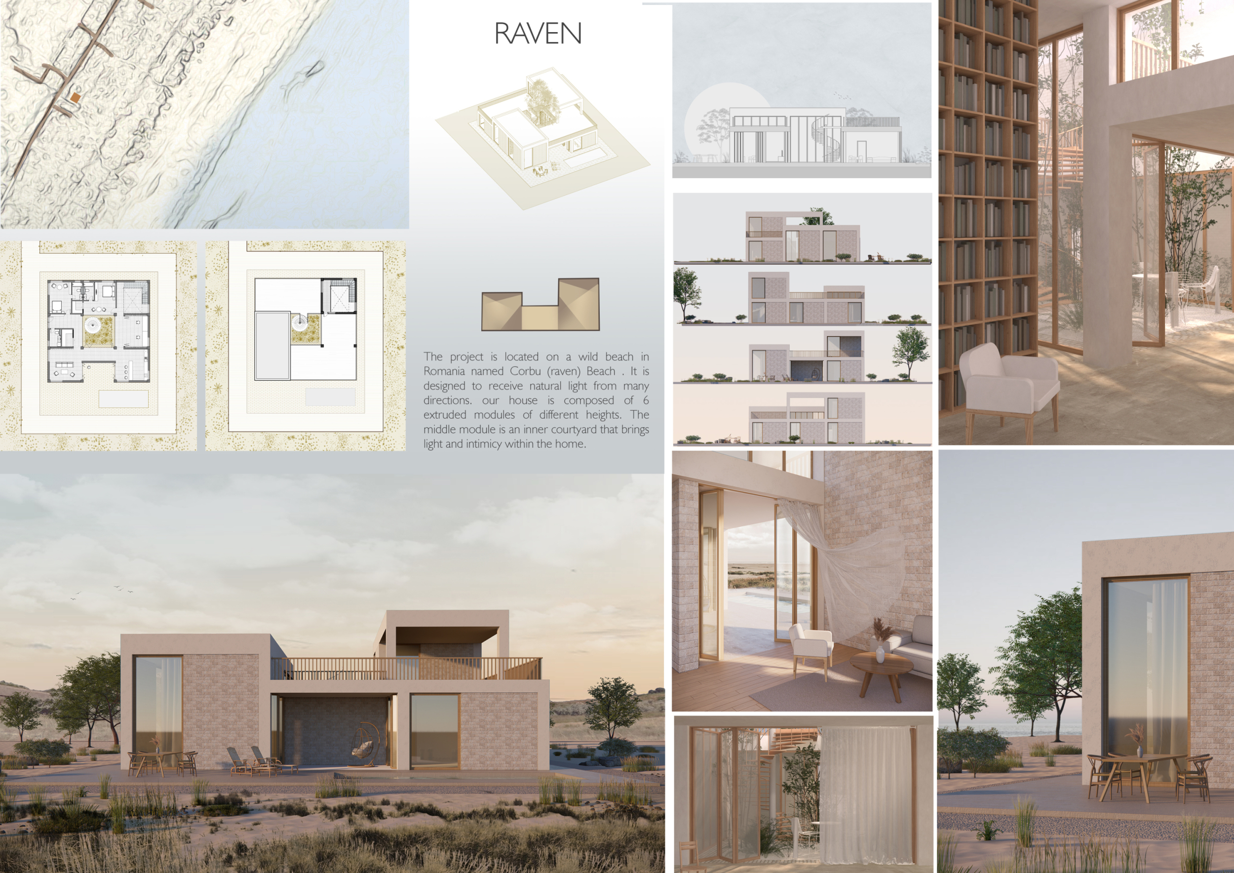 Architecture project // Inner Courtyard Integrating Natural Light in ...