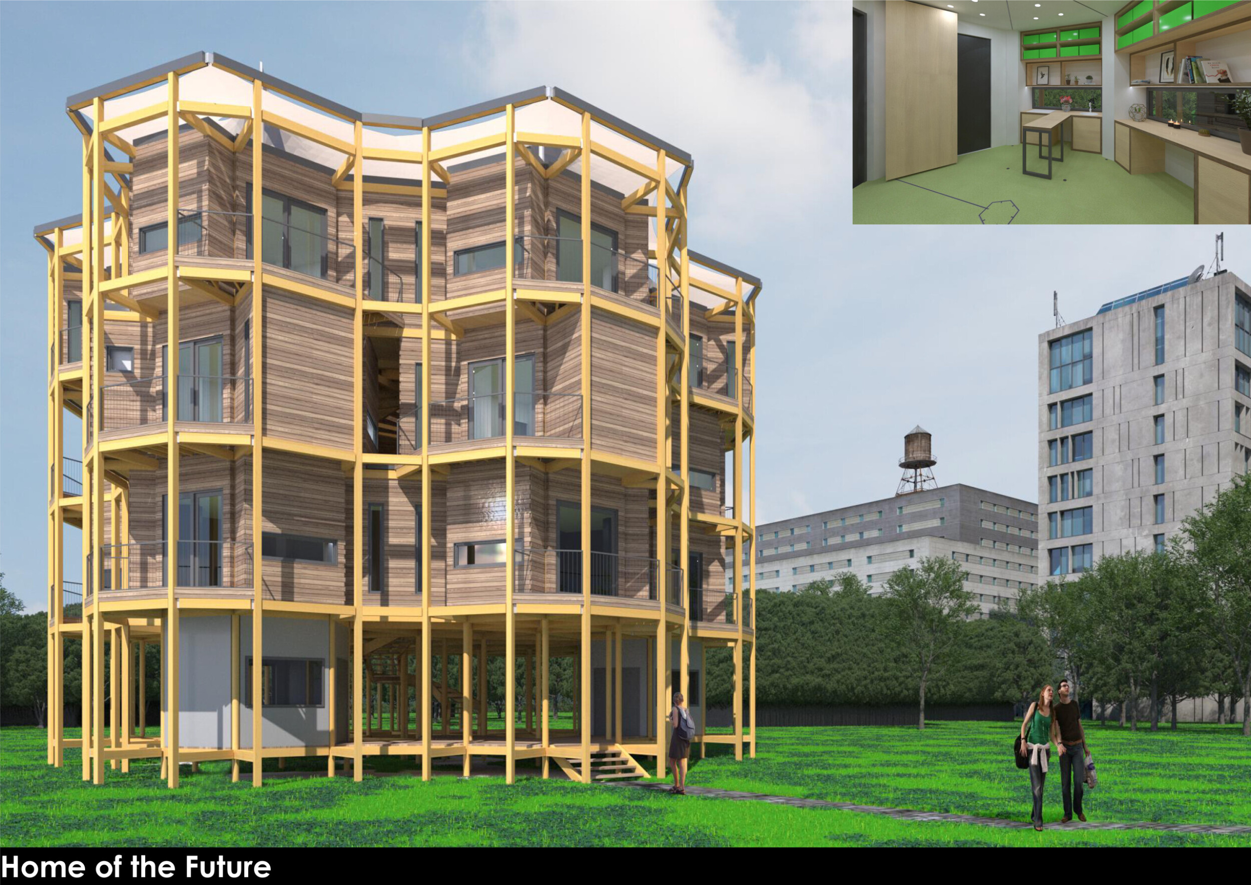 Architecture project // Hexagonal Living Modules Crafted from Timber ...
