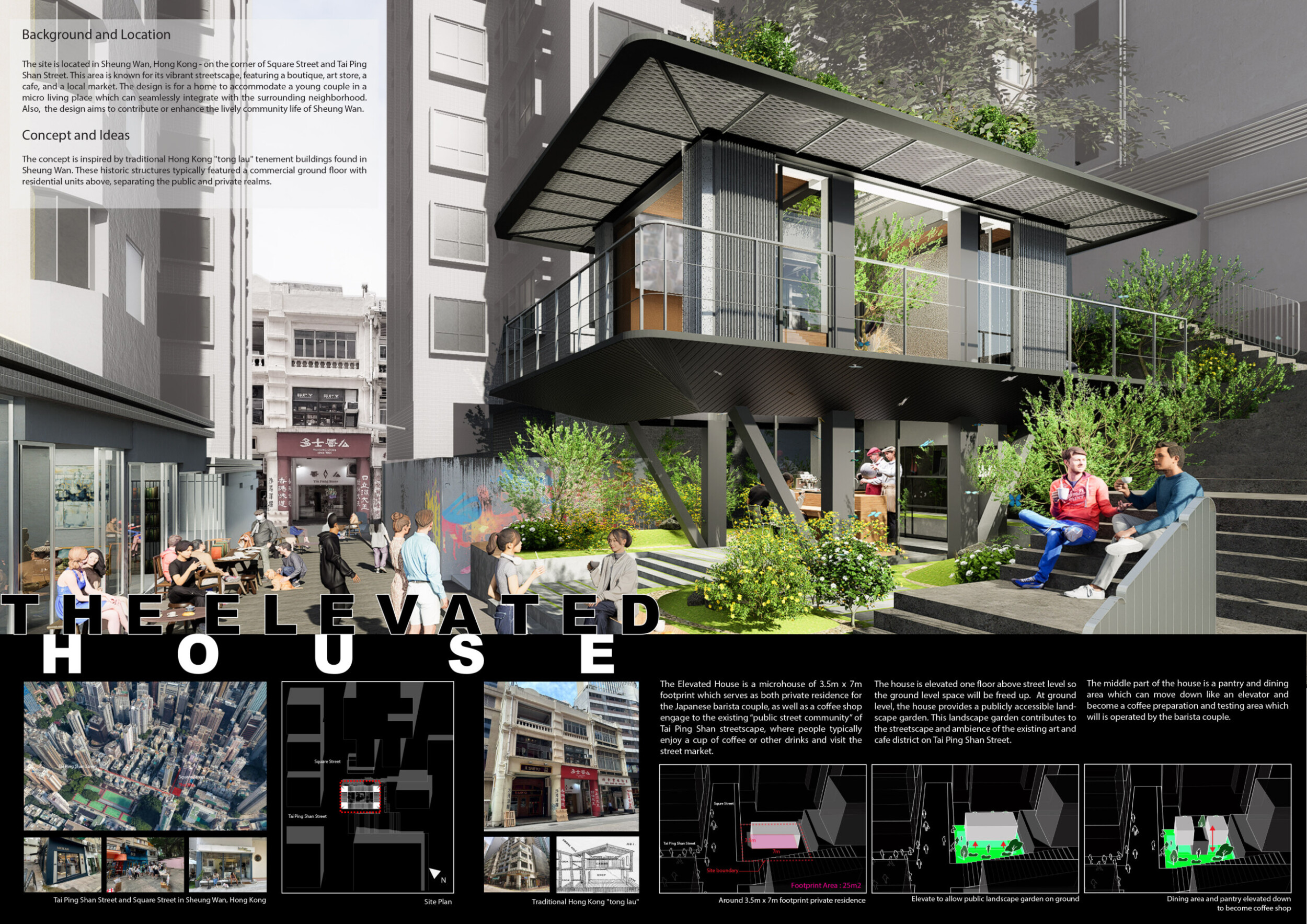Architecture project // Elevated Steel Framework with Glass Shutters ...