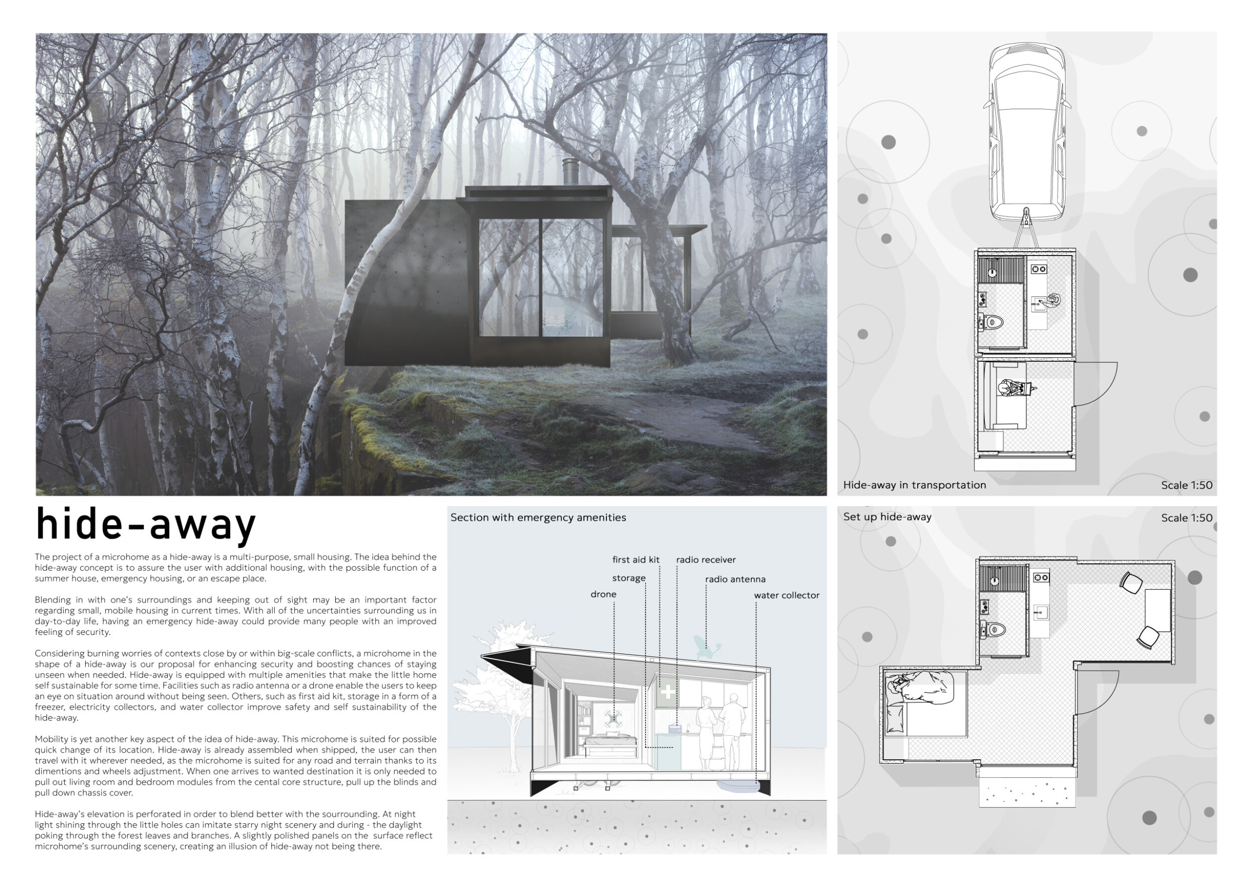 Curated visual reference: Refuge Place Solution For Huge Sheet Space Reference: Architecture Project Charred Facade And Modular Design Create A