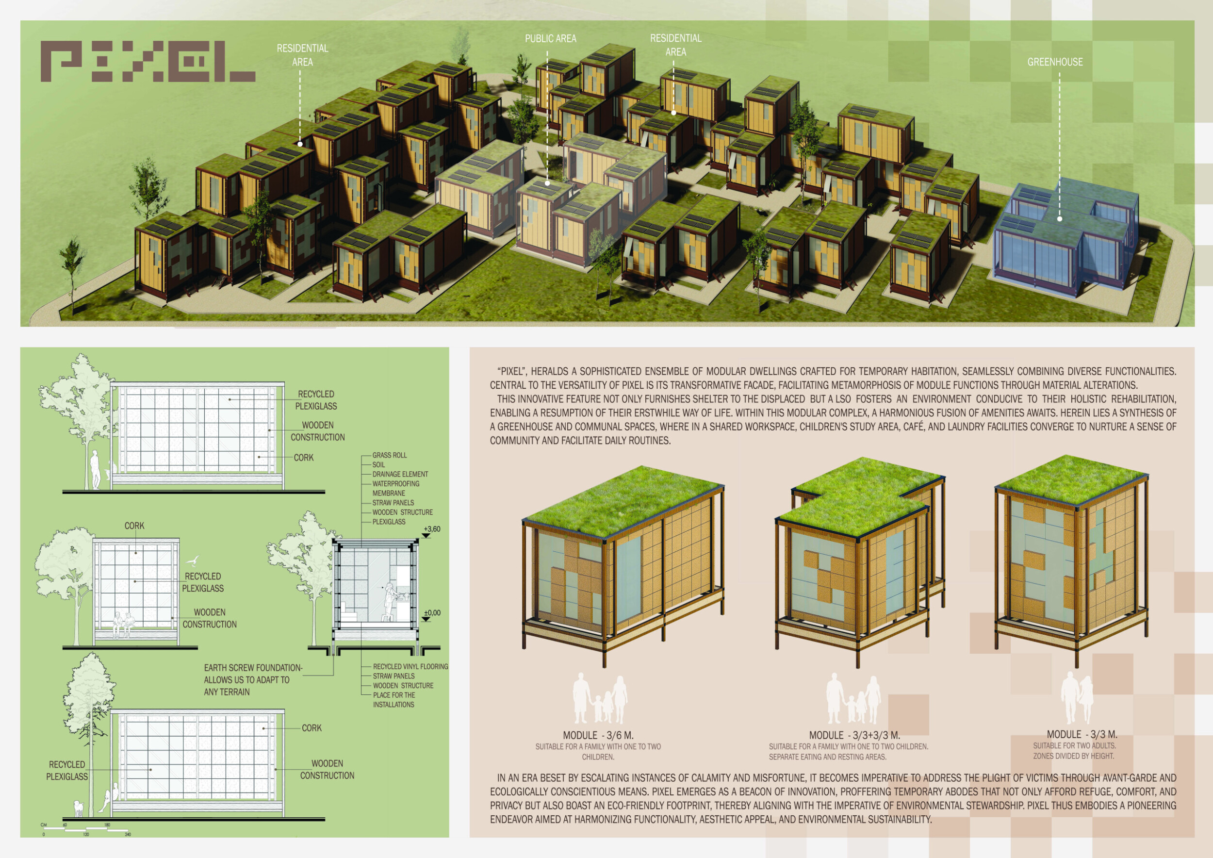 Architecture project // Cork Insulation and Recycled Plexiglass Unite ...