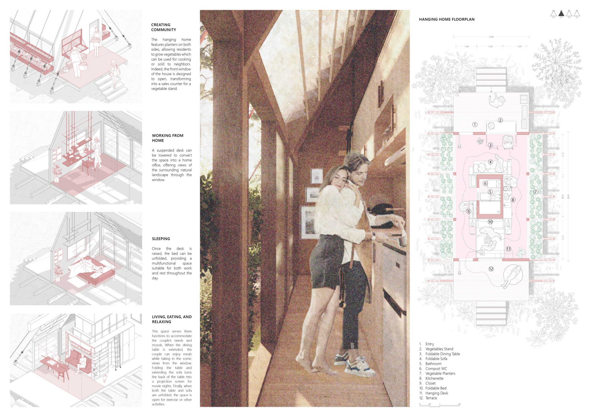 Architecture project // Suspended Living Spaces Crafted with Cross ...