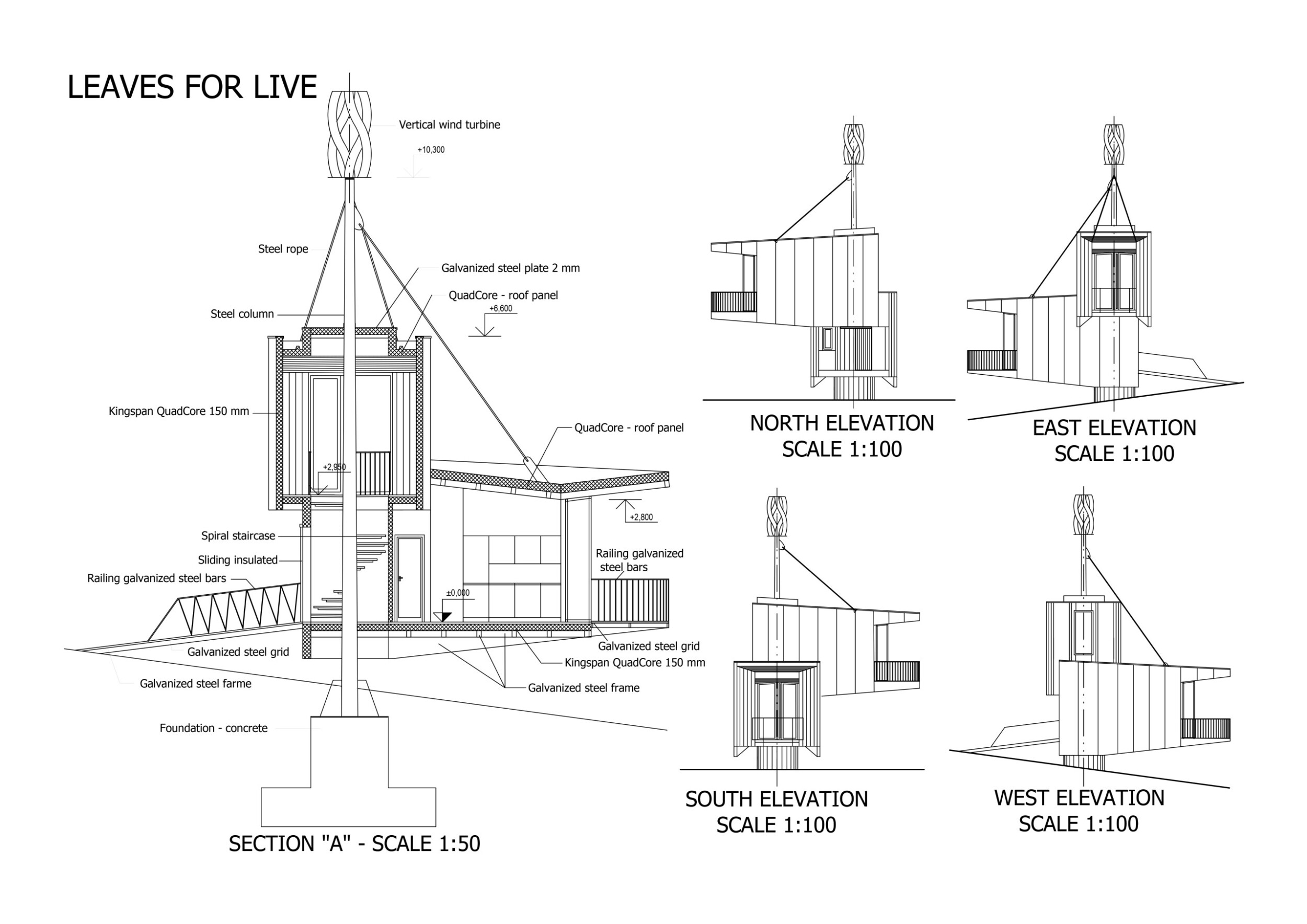 Syspended Structures Architecture project // Suspended Structure Featuring Galvanized Steel ...