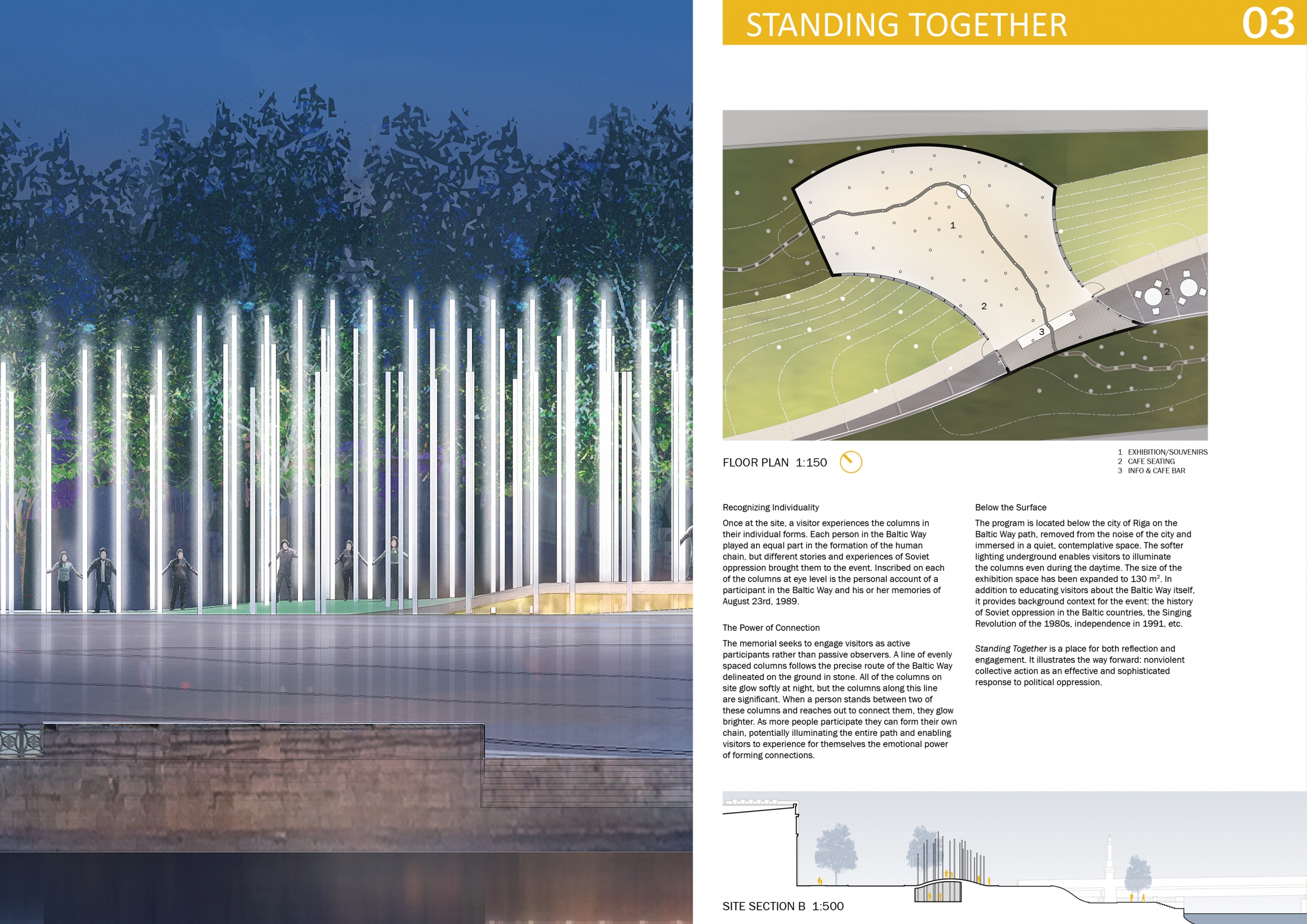 Architecture project // Vertical Steel Columns Framing a Reflective ...