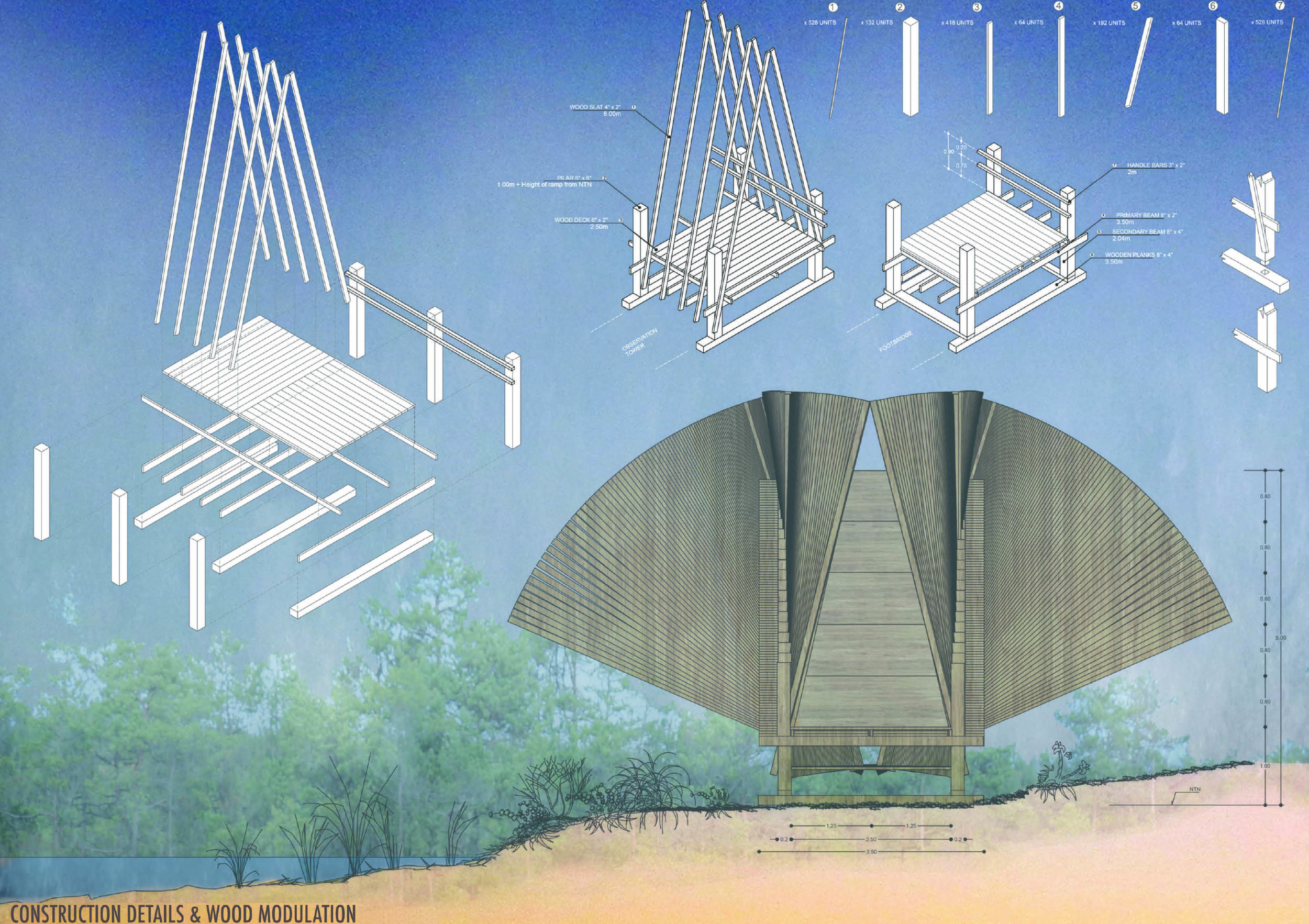 Dynamic Pavion Architecture project // Dynamic Pavilion with Wood Slats Overlooking ...