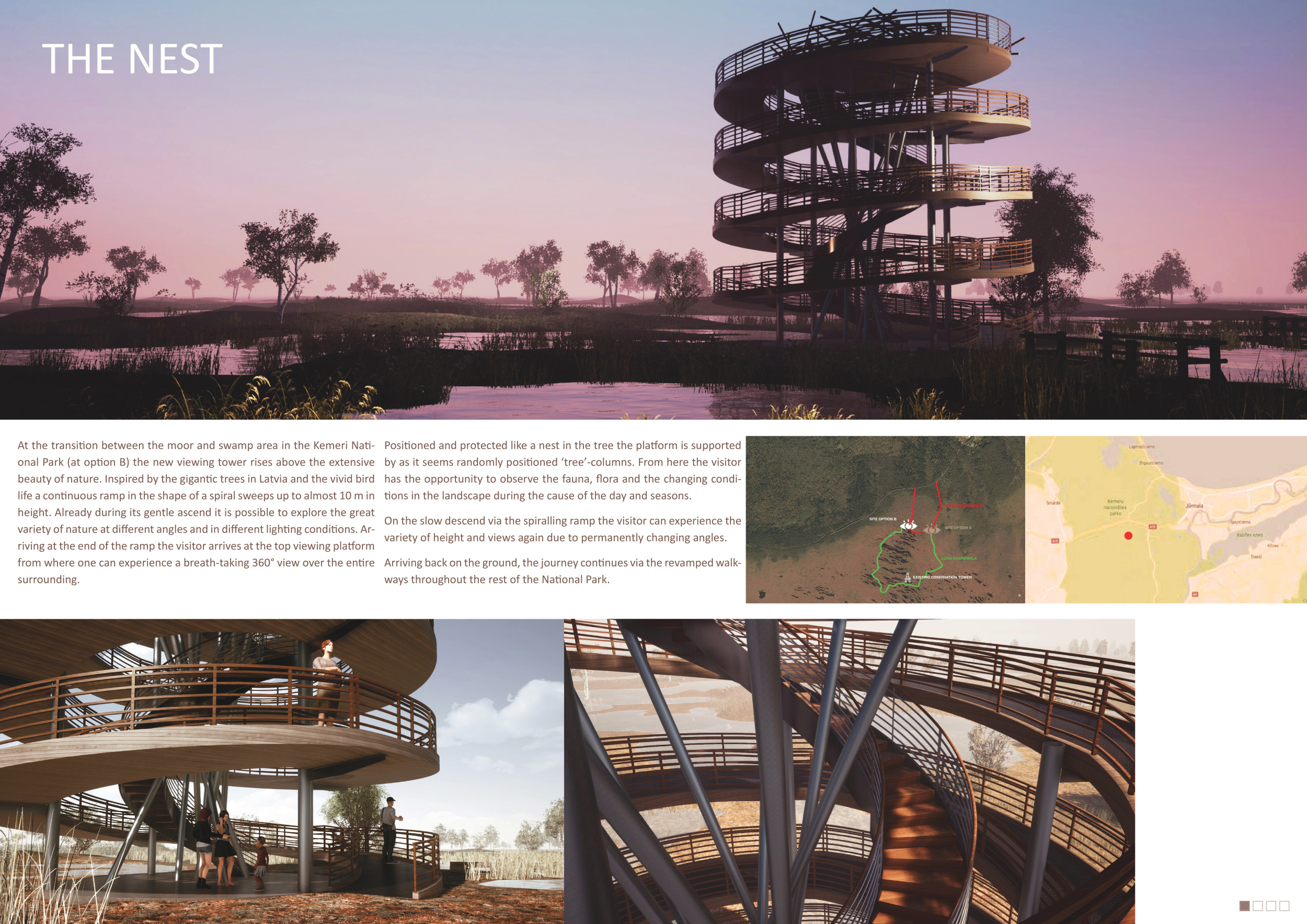 Architecture project // Spiral Ramp Structure Crafted from Local Oak ...