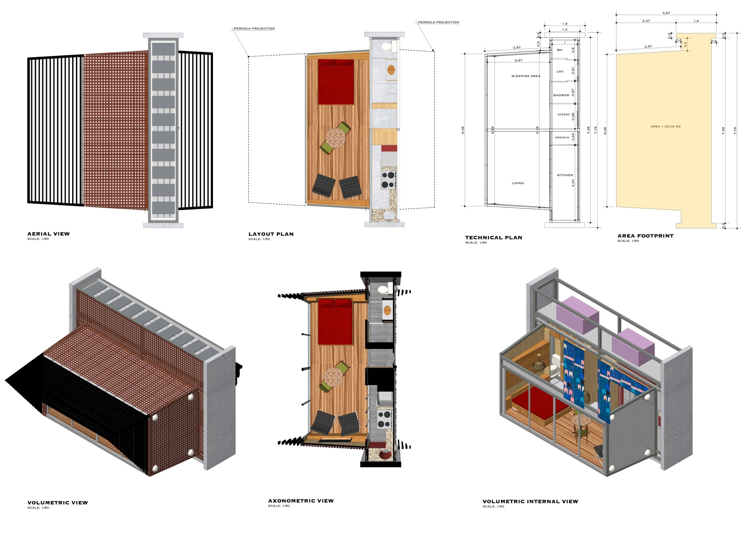 Architecture project // Cantilevered Roof Structure Featuring Fiber ...